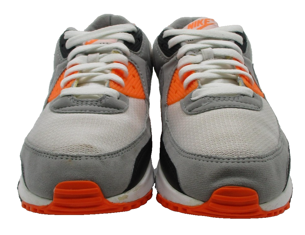 Nike Air Max 90 Mens Size 10.5 White Grey Orange Retro Sneakers CW5458-101 (1T6)4