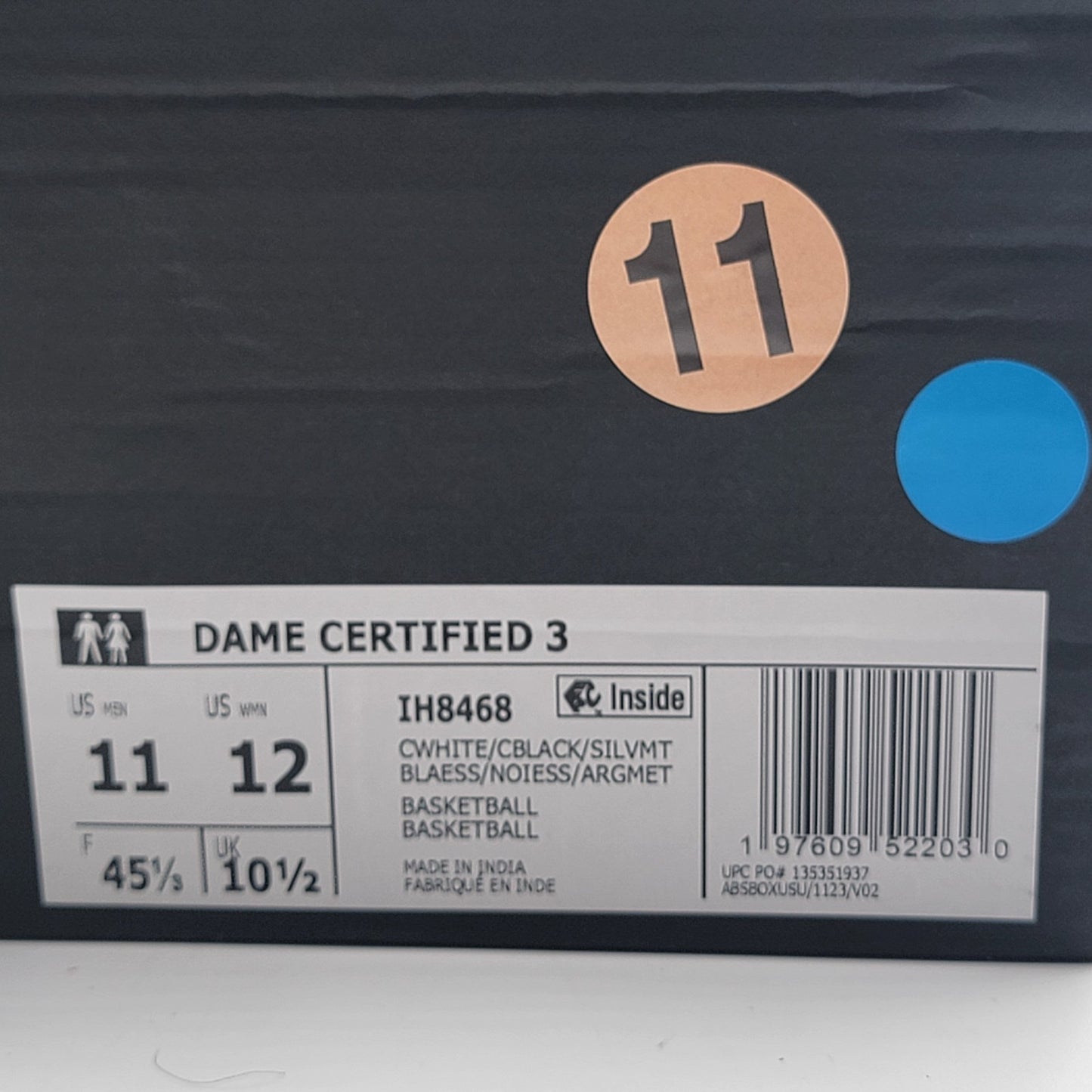 adidas Men's Dame Certified 3 Low Basketball Shoes 11 White IH8468 New with Box8