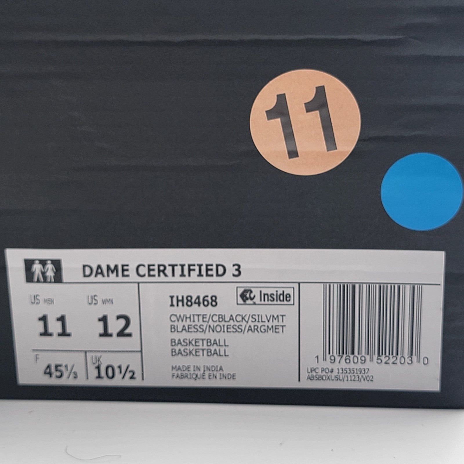 adidas Men's Dame Certified 3 Low Basketball Shoes 11 White IH8468 New with Box8