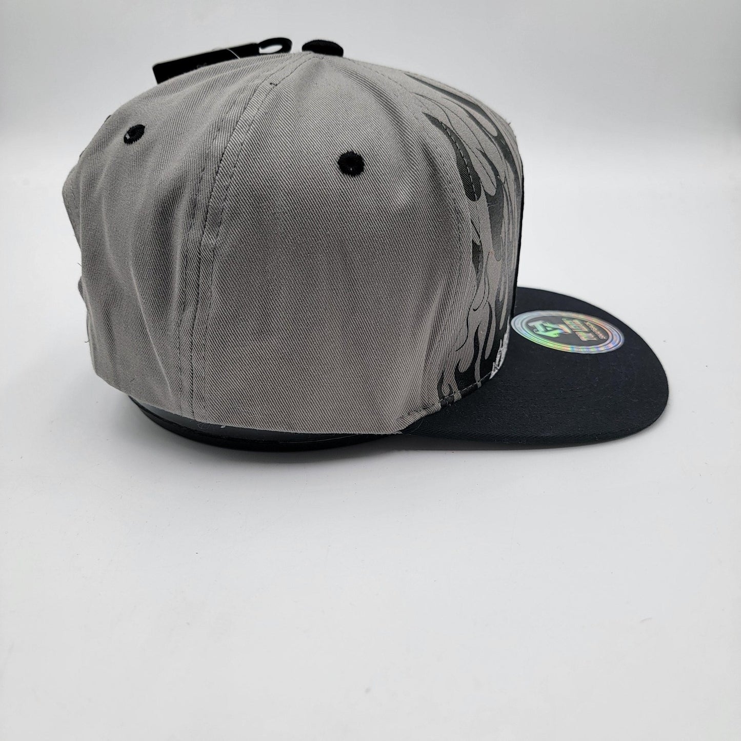 Top Level Benjamin Franklin Hat Cap Snap Back Gray Black Flame Graphic Mens4