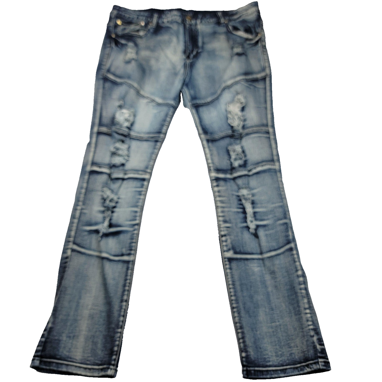 Argonaut Jeans Mens 42x32 Light Wash Ultra Slim Distressed Denim Pants