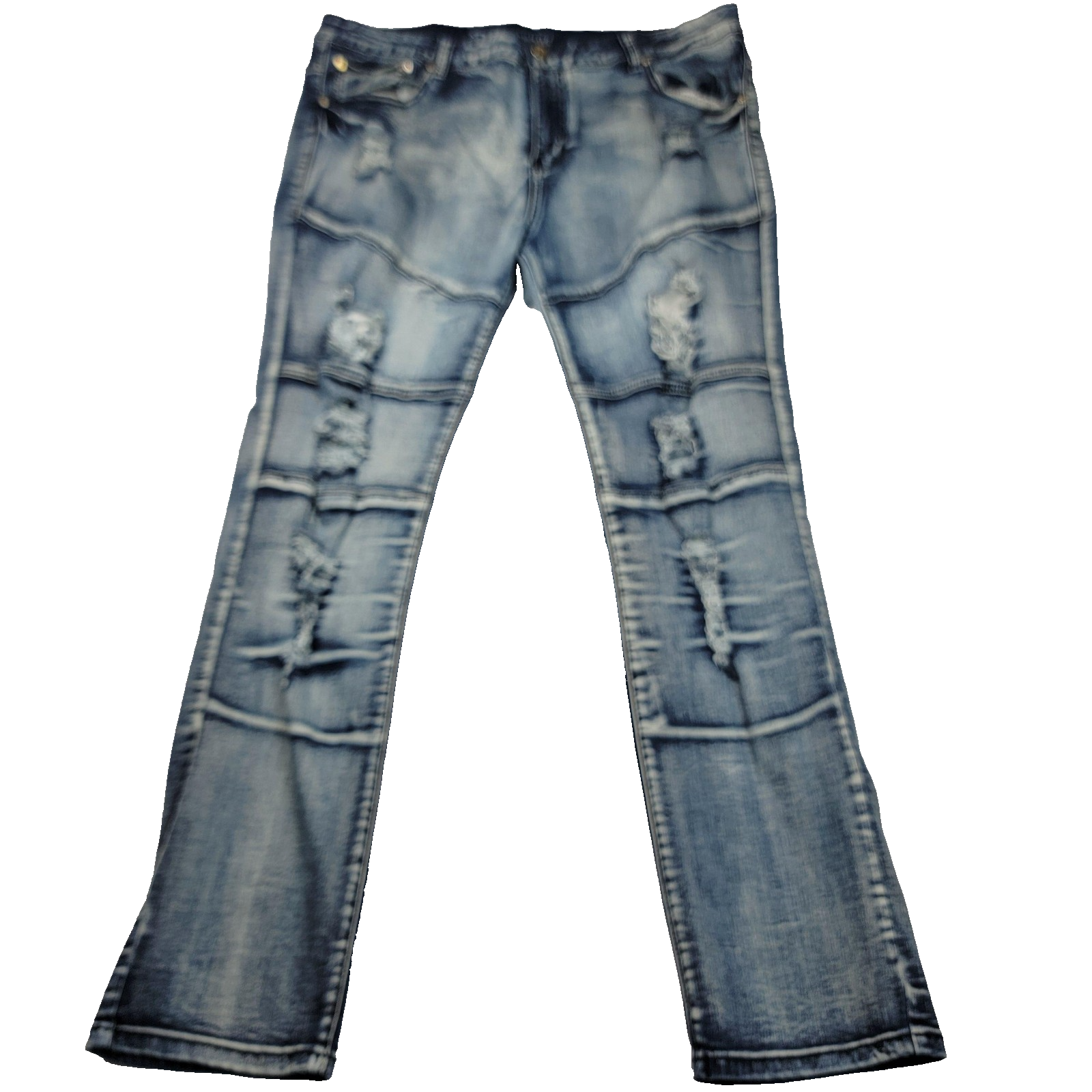Argonaut Jeans Mens 42x32 Light Wash Ultra Slim Distressed Denim Pants