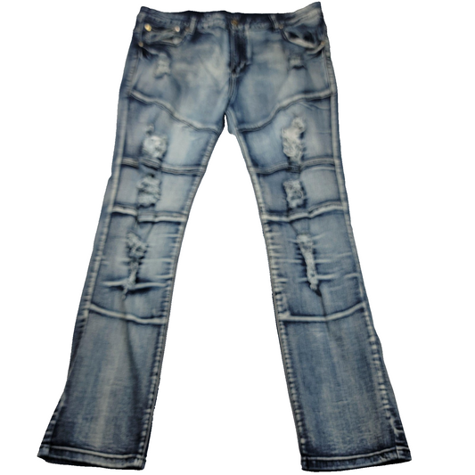 Argonaut Jeans Mens 42x32 Light Wash Ultra Slim Distressed Denim Pants