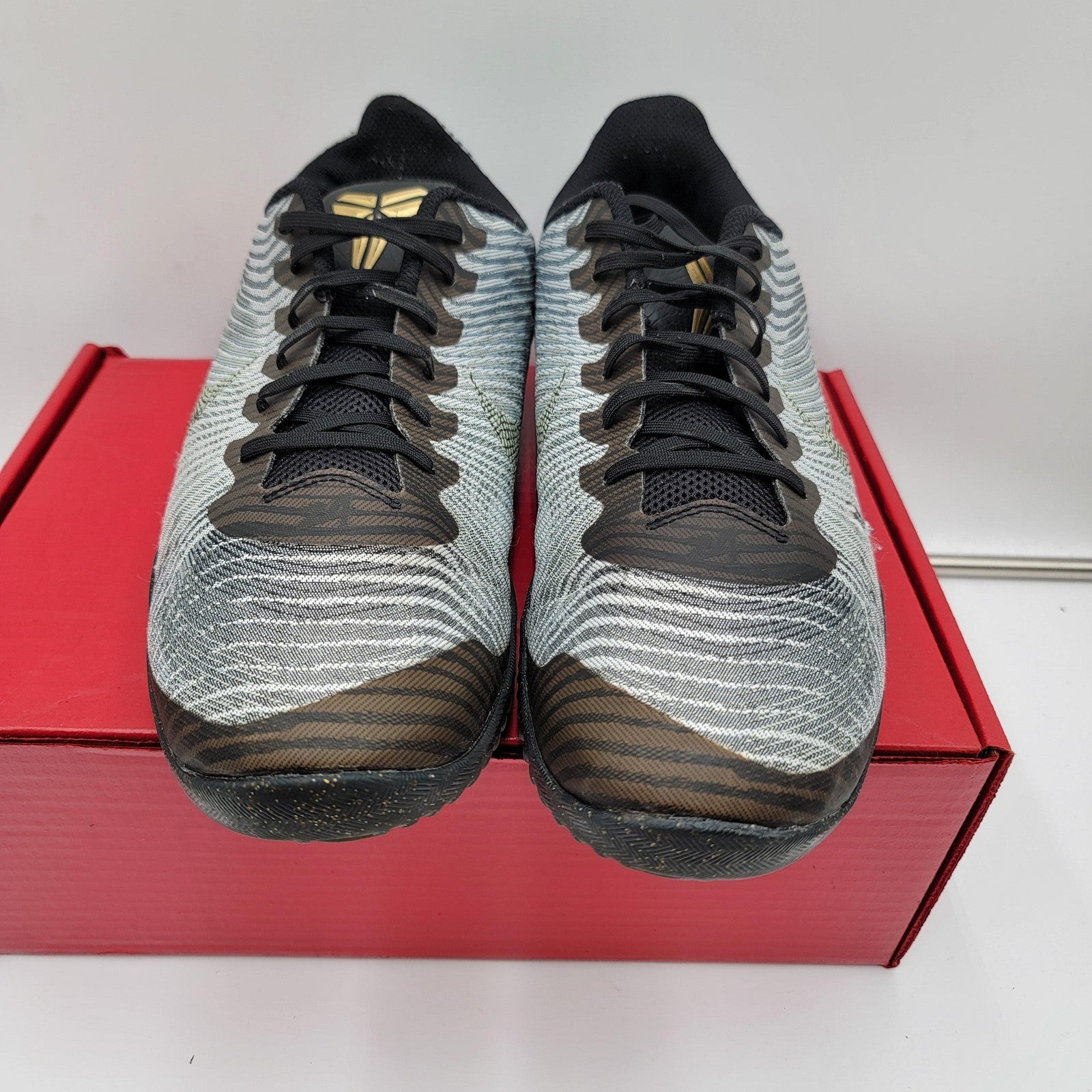 Nike Kobe 11 Elite Low Shoes Men Sz 12 Black Wht Gold 818952005 Basketball