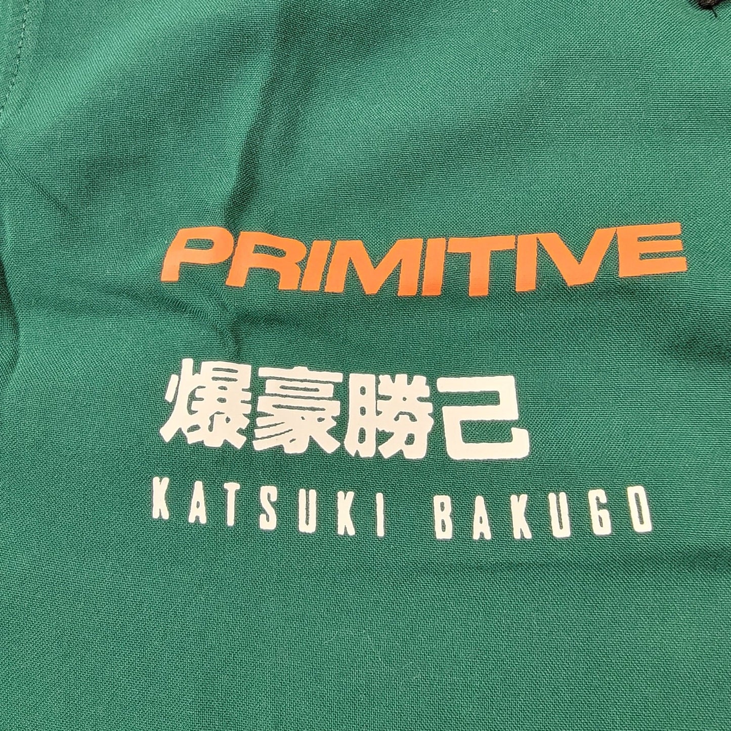 Primitive x My Hero Academia Katsuki Bakugo Button Up Green Sz S