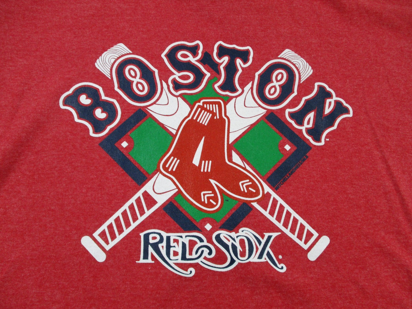 Boston Red Sox Shirt Mens Medium Red MLB Baseball Mitchell & Ness Tee 1385883