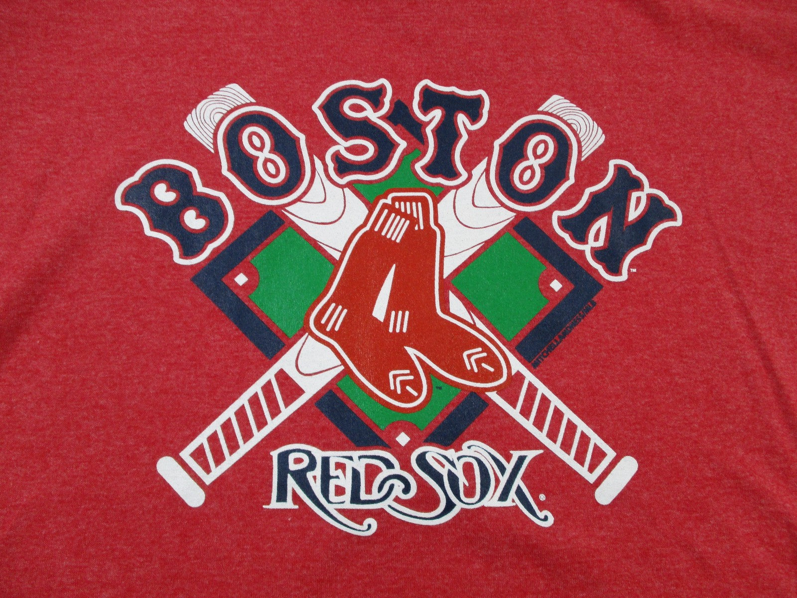 Boston Red Sox Shirt Mens Medium Red MLB Baseball Mitchell & Ness Tee 1385883