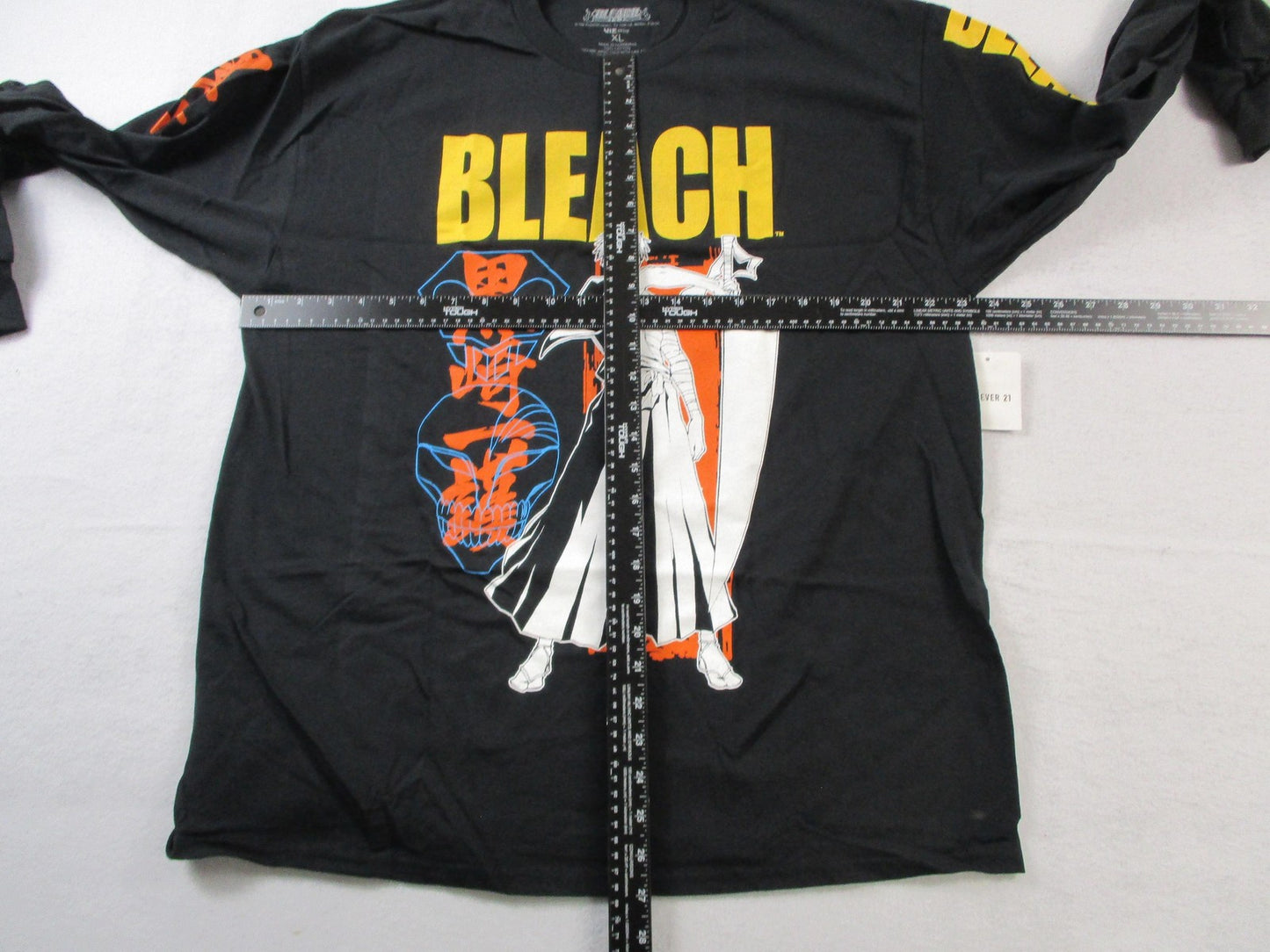 Bleach Ichigo Kurosaki Shirt Mens XL Black Long Sleeve Anime Graphic Tee 15336