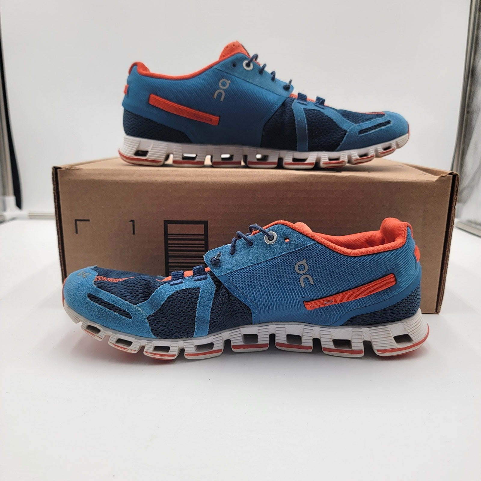 On Running Mens Cloud Pacific/Sunset Sz 8