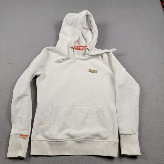 SuperDry Orange Label Hoodie White Sz S