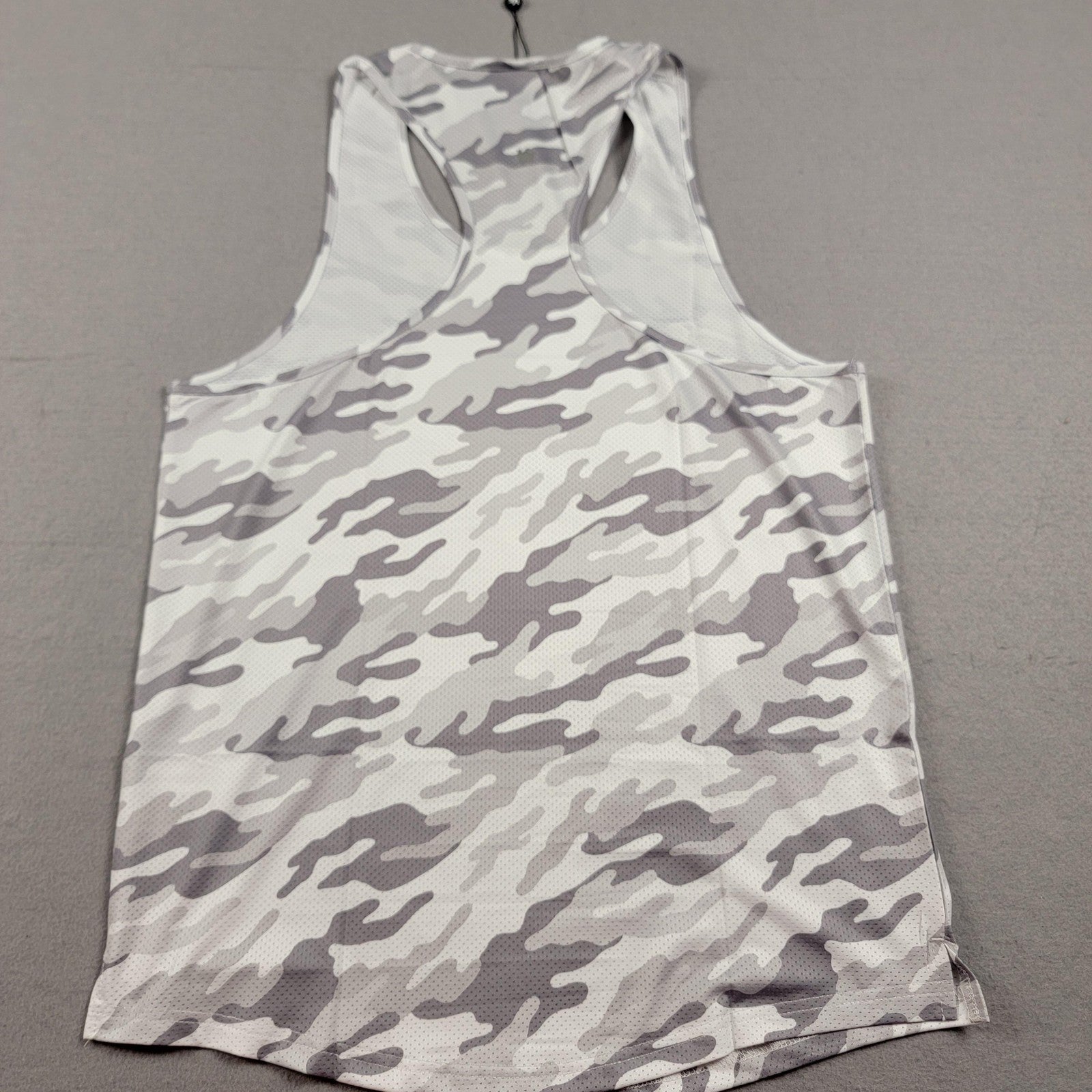 YoungLA Tank Top Mens Large White Camo Mesh Racerback Athletic Gym Model 3051