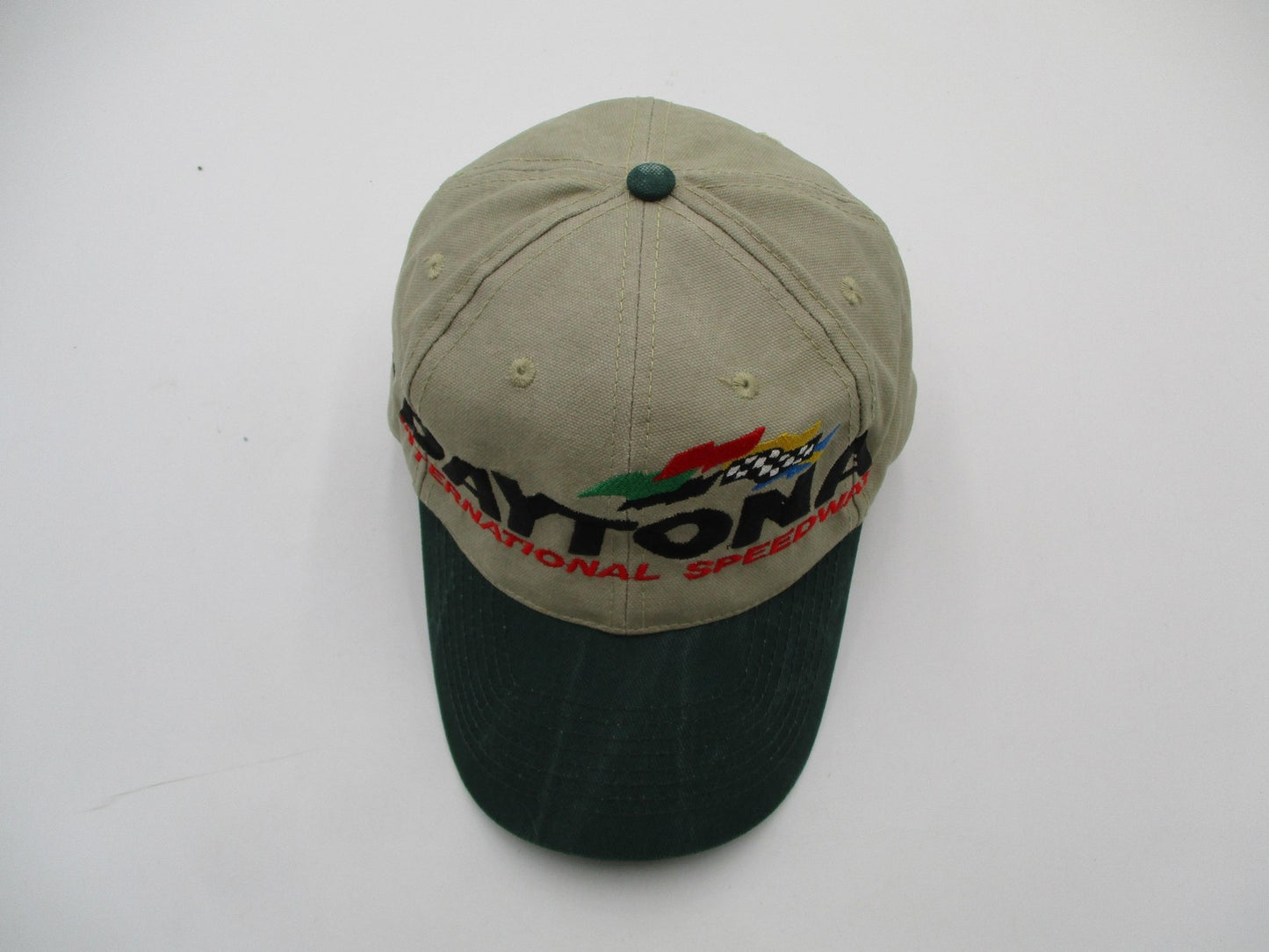 Daytona International Speedway Hat Cap Strap Back One Size Beige NASCAR HeadShot5