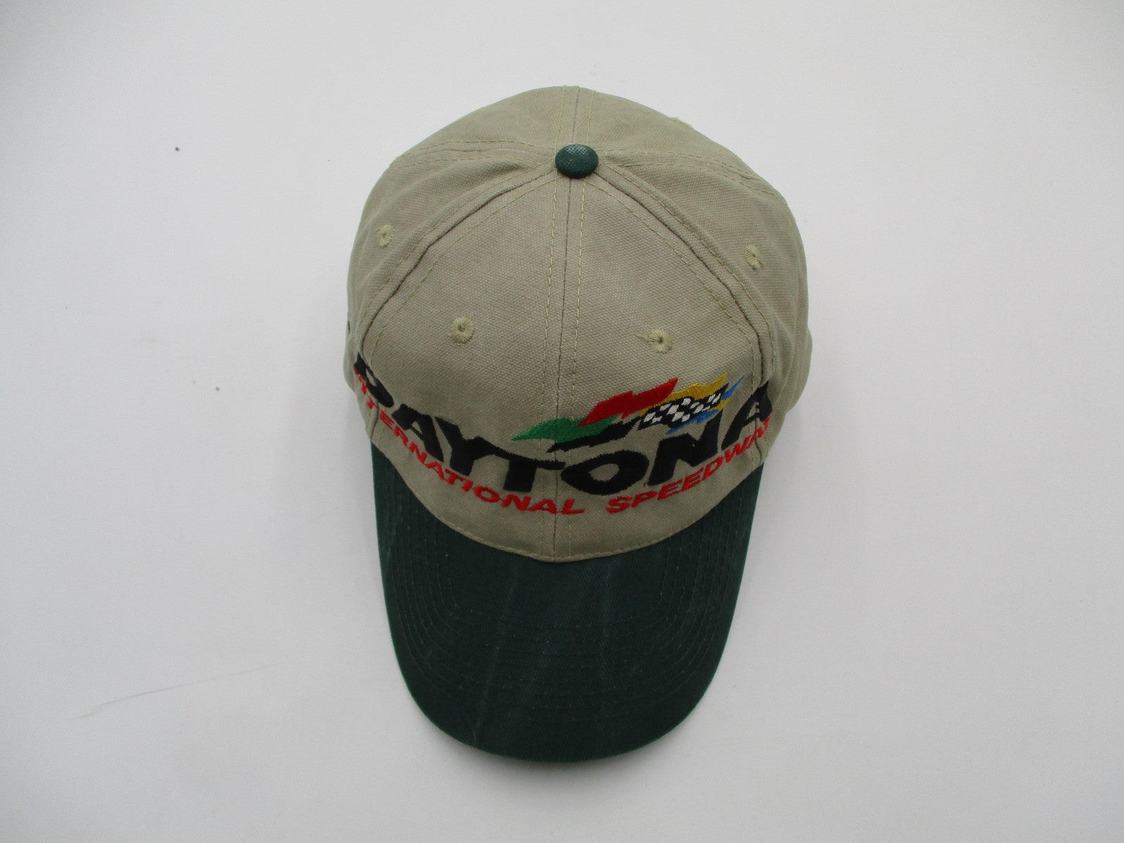 Daytona International Speedway Hat Cap Strap Back One Size Beige NASCAR HeadShot5