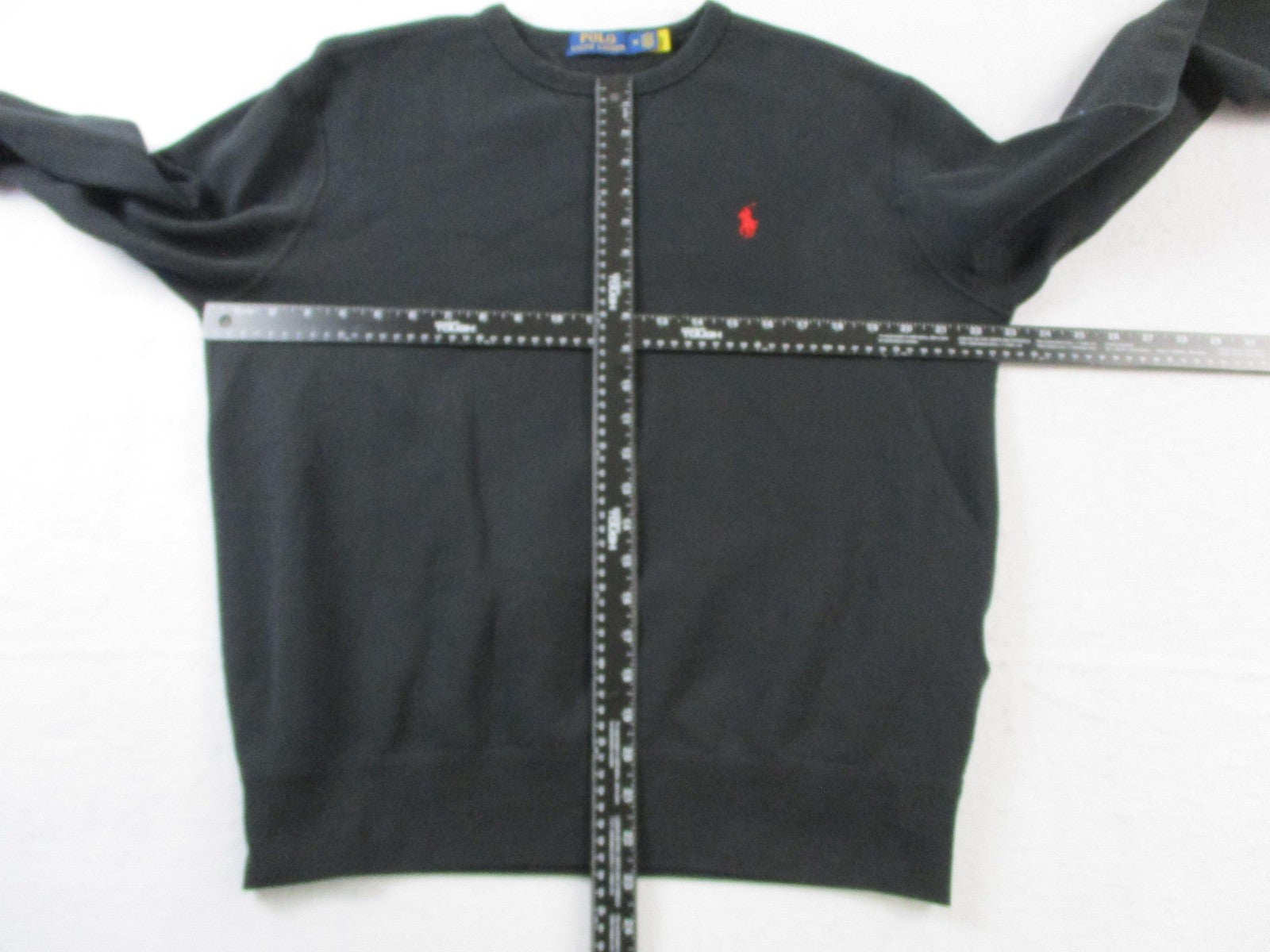 Polo Ralph Lauren Sweatshirt Mens Medium Black Fleece Pullover Crewneck Logo16218