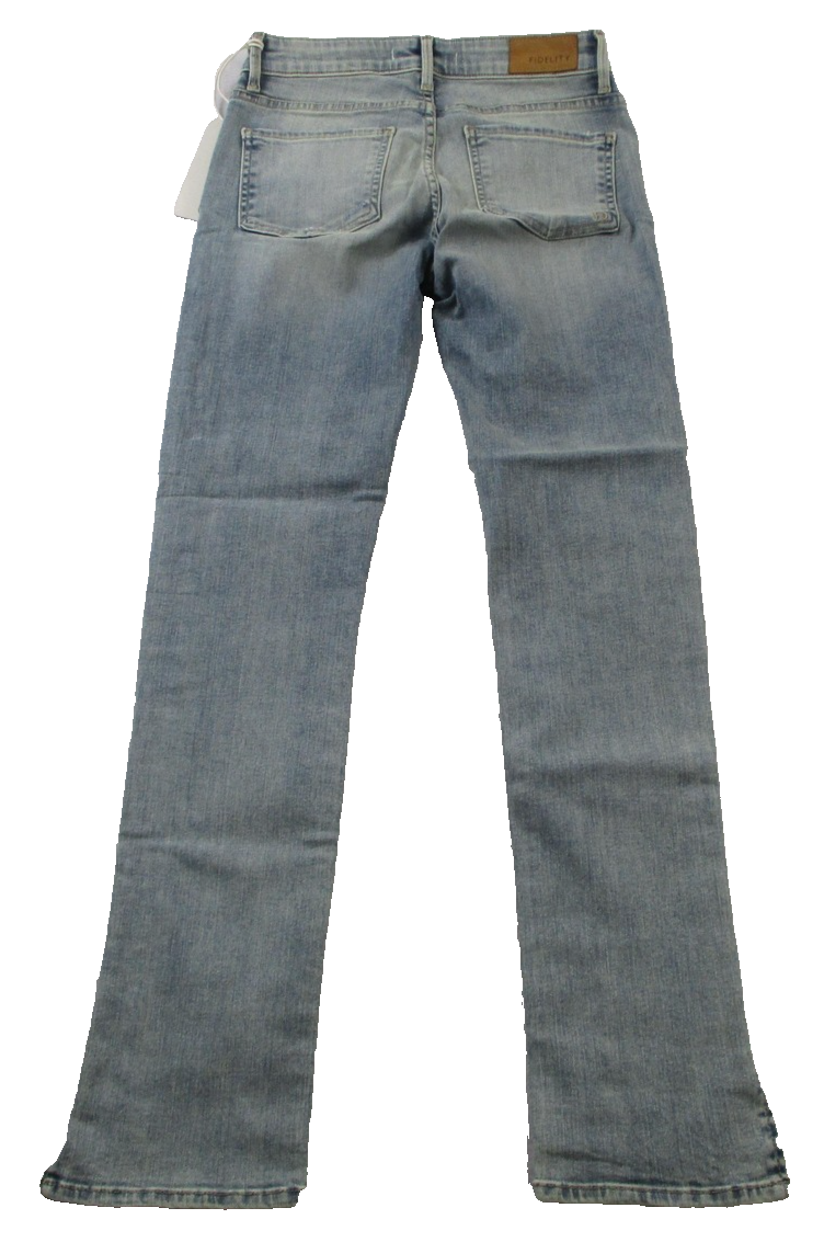 Fidelity Stevie Jeans Womens 26 Blue Slim Straight Slit Hem Daytona Wash 14481