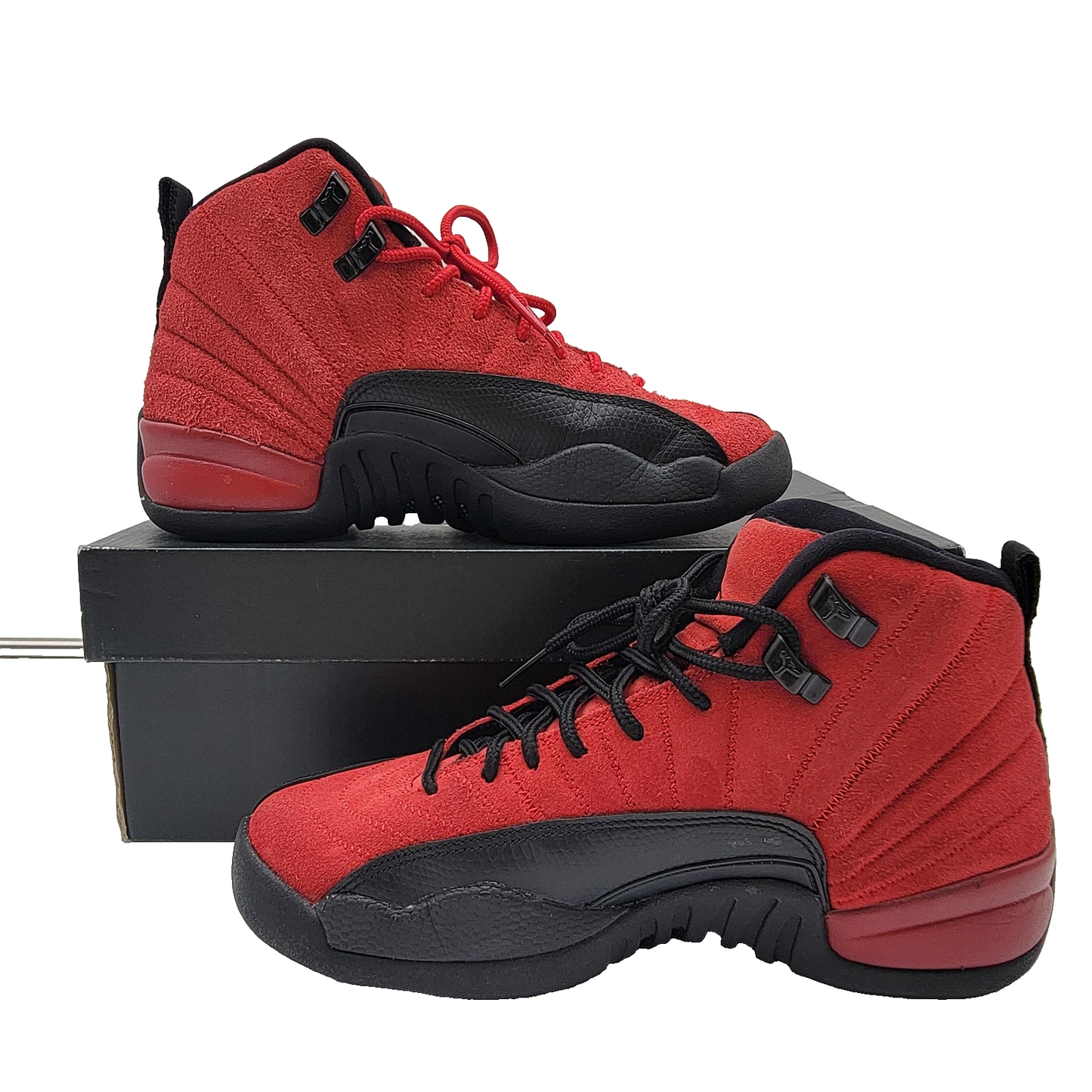Air Jordan 12 Retro Shoes Youth Size 5Y Red Black Varsity Flu Game 153265-602 GS1