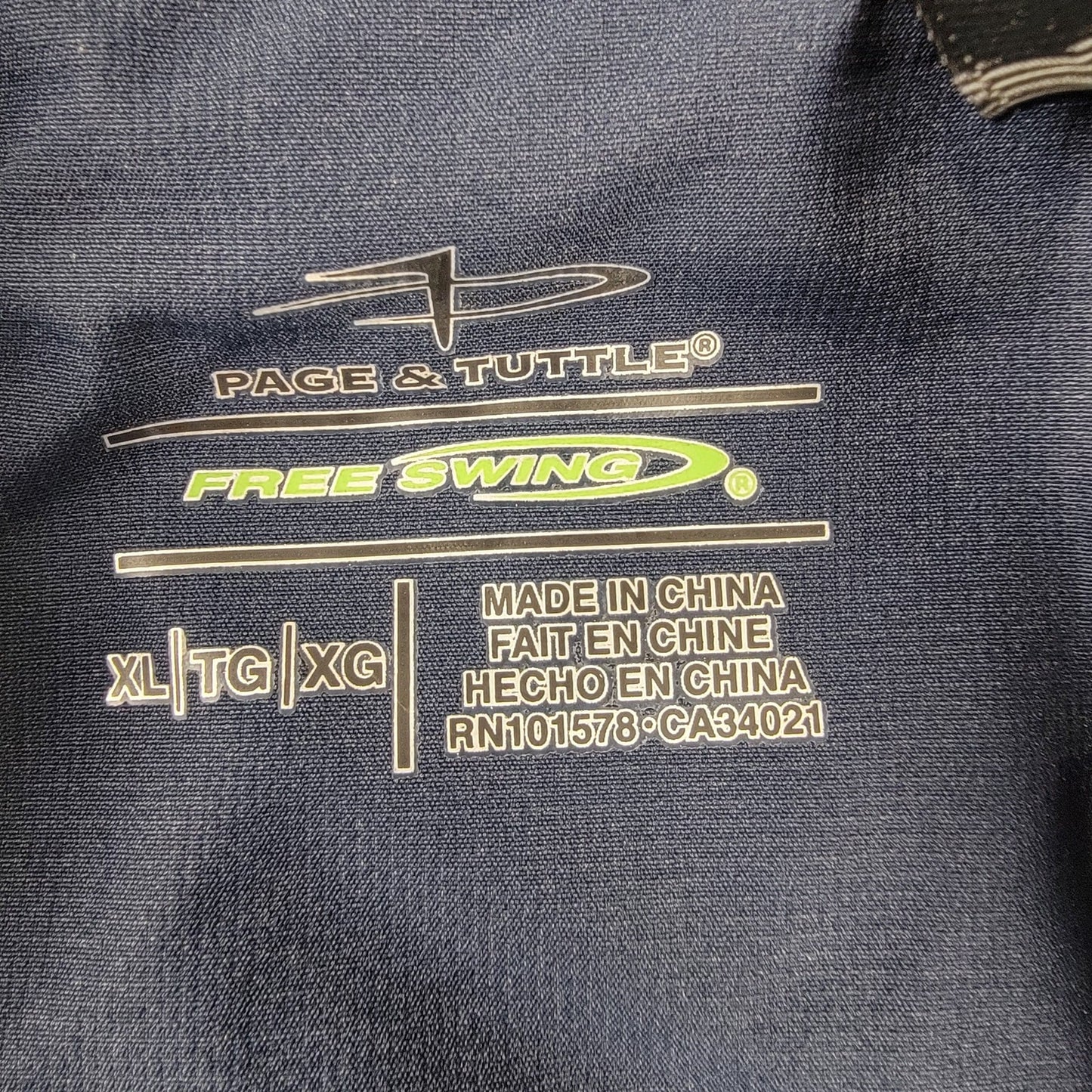 Men's Page & Tuttle Free Swing Golf Jacket Blue Sz XL NWT