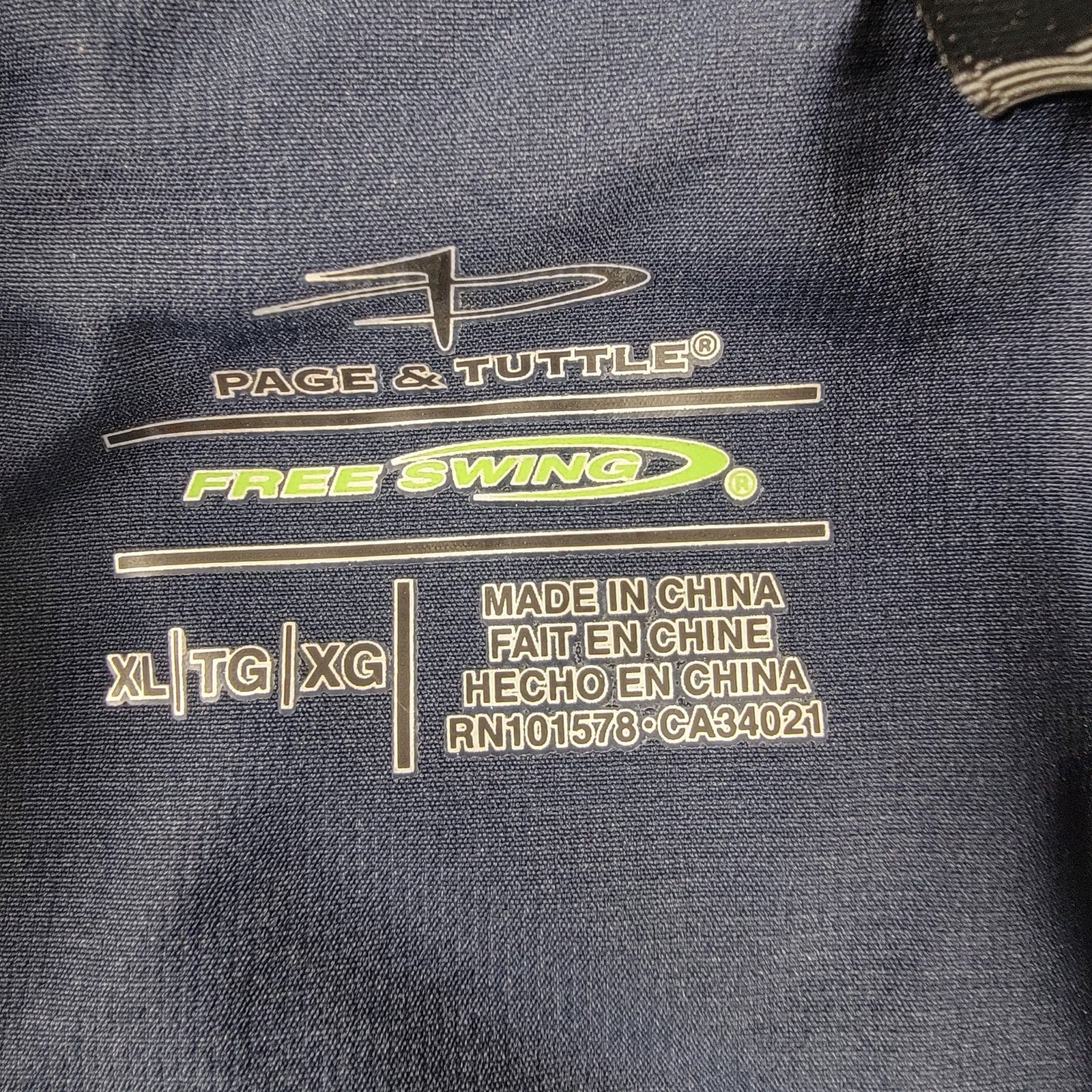 Men's Page & Tuttle Free Swing Golf Jacket Blue Sz XL NWT