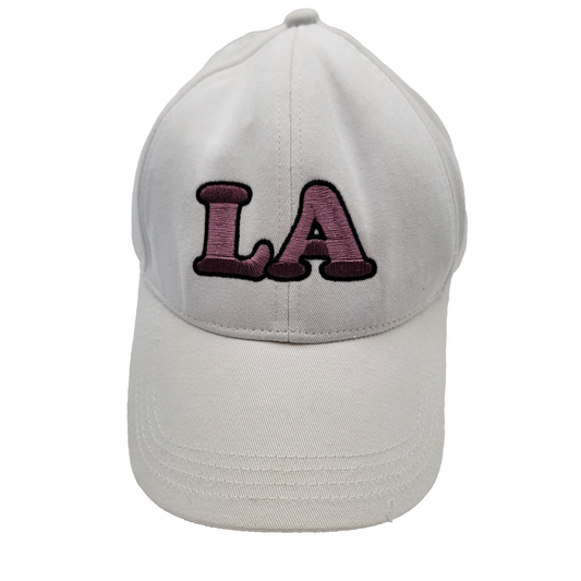 Wild Fable Women's Baseball Hat Cap "LA" Twill Strap Back White Curved Bill Hat0