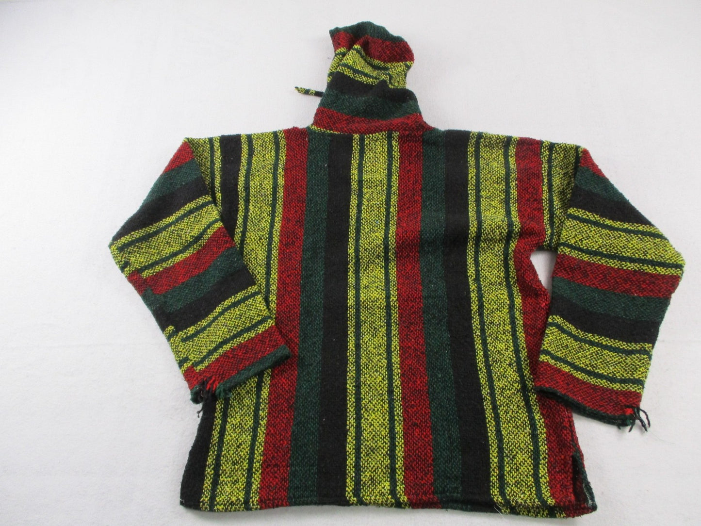 Artesanias Cuamatzi Sweater Mens Large Multicolor Hooded Baja Striped Knit1
