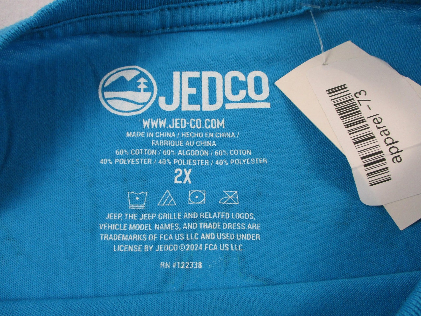 Jeep JEDCO Shirt Mens 2XL Blue Duck Graphic Tee Go Anywhere Slogan 13453