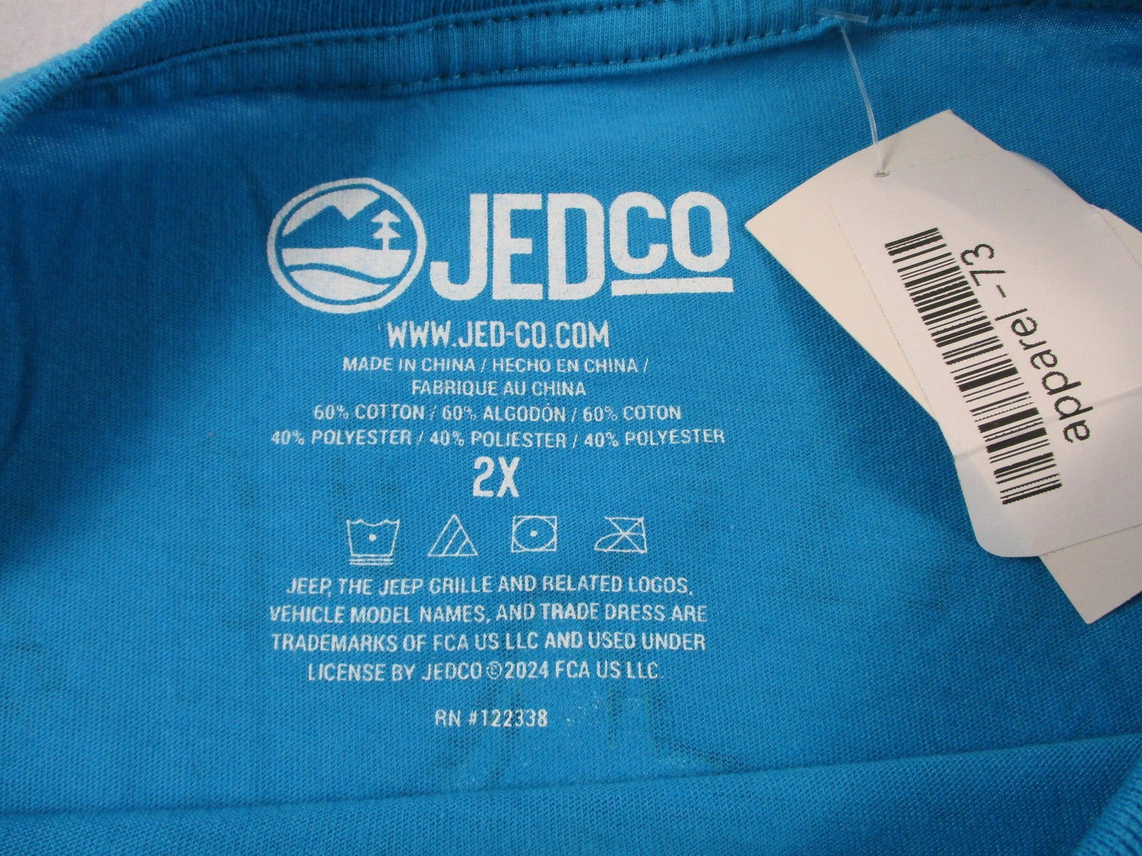 Jeep JEDCO Shirt Mens 2XL Blue Duck Graphic Tee Go Anywhere Slogan 13453