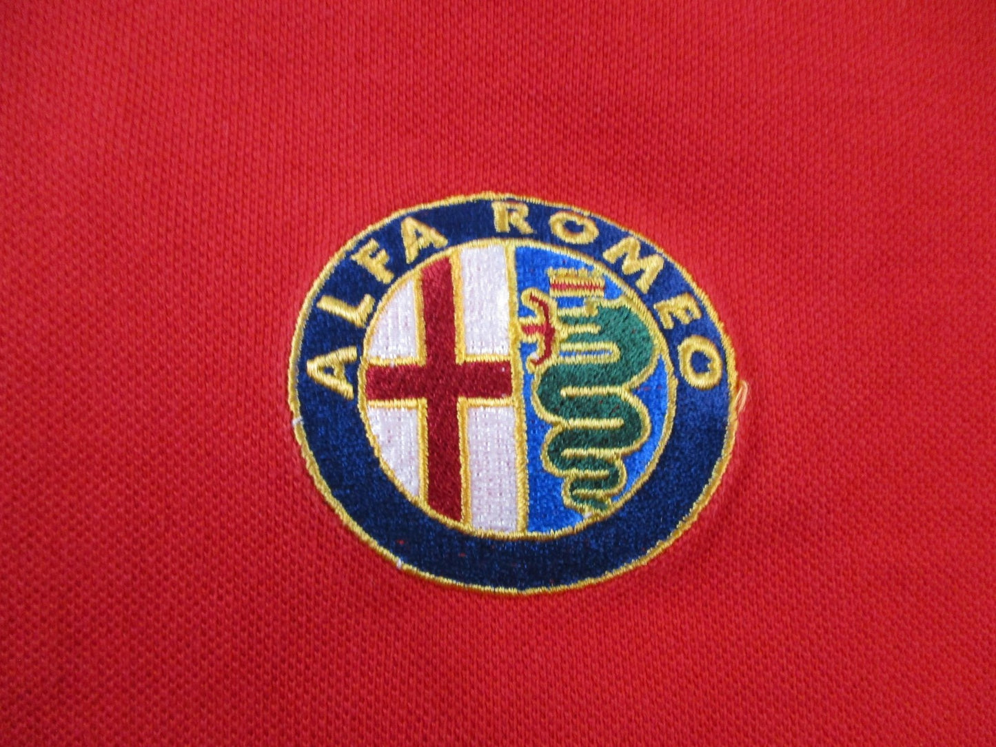Alfa Romeo Polo Shirt Men 2XL Red Black Short Sleeve Racing Automotive Logo 15603