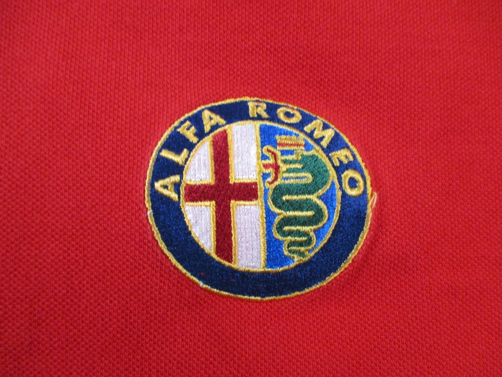 Alfa Romeo Polo Shirt Men 2XL Red Black Short Sleeve Racing Automotive Logo 15603
