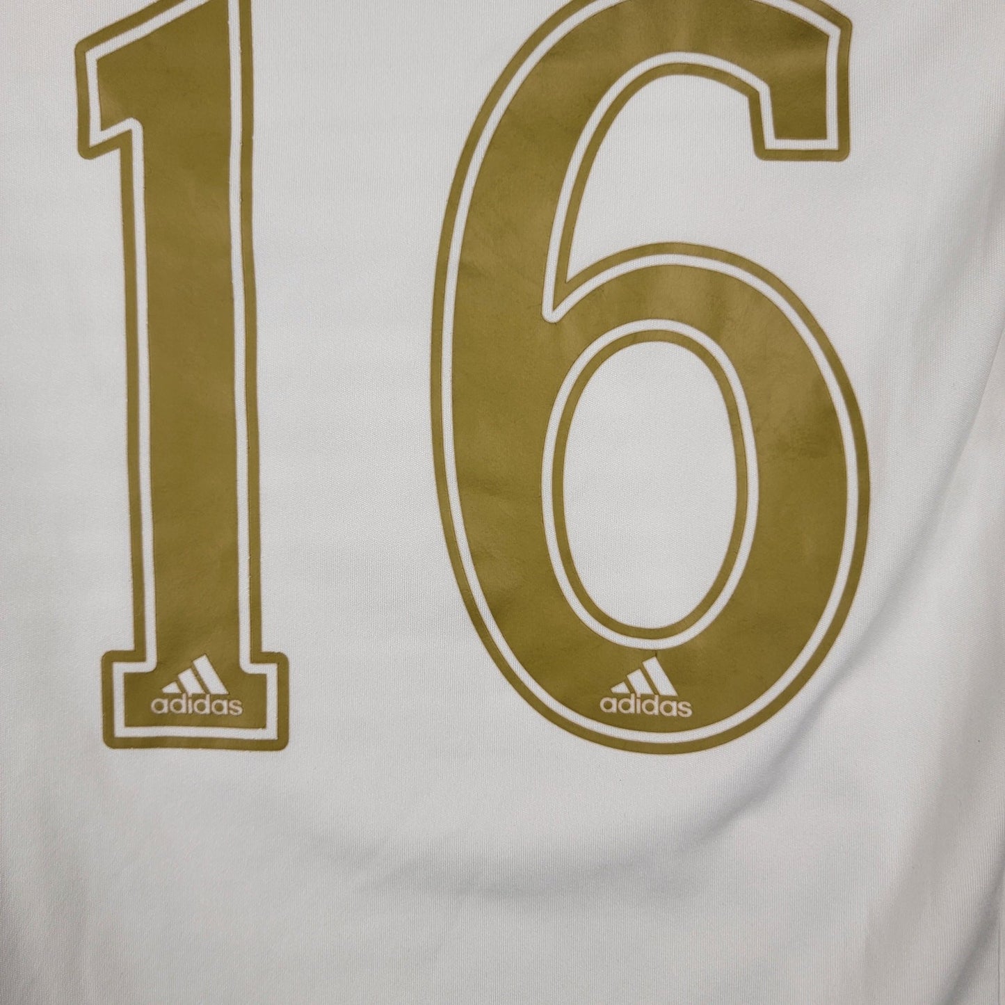 Adidas Climacool Burlingame Soccer Jersey #16 White Gold XS