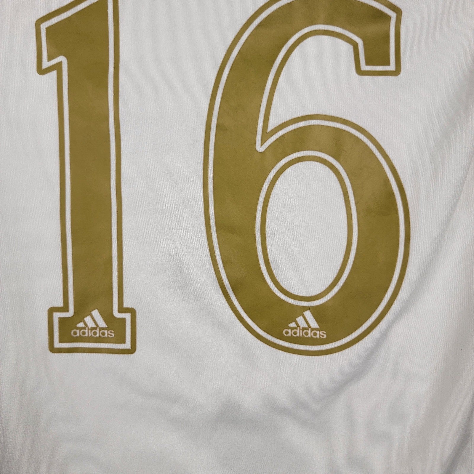 Adidas Climacool Burlingame Soccer Jersey #16 White Gold XS