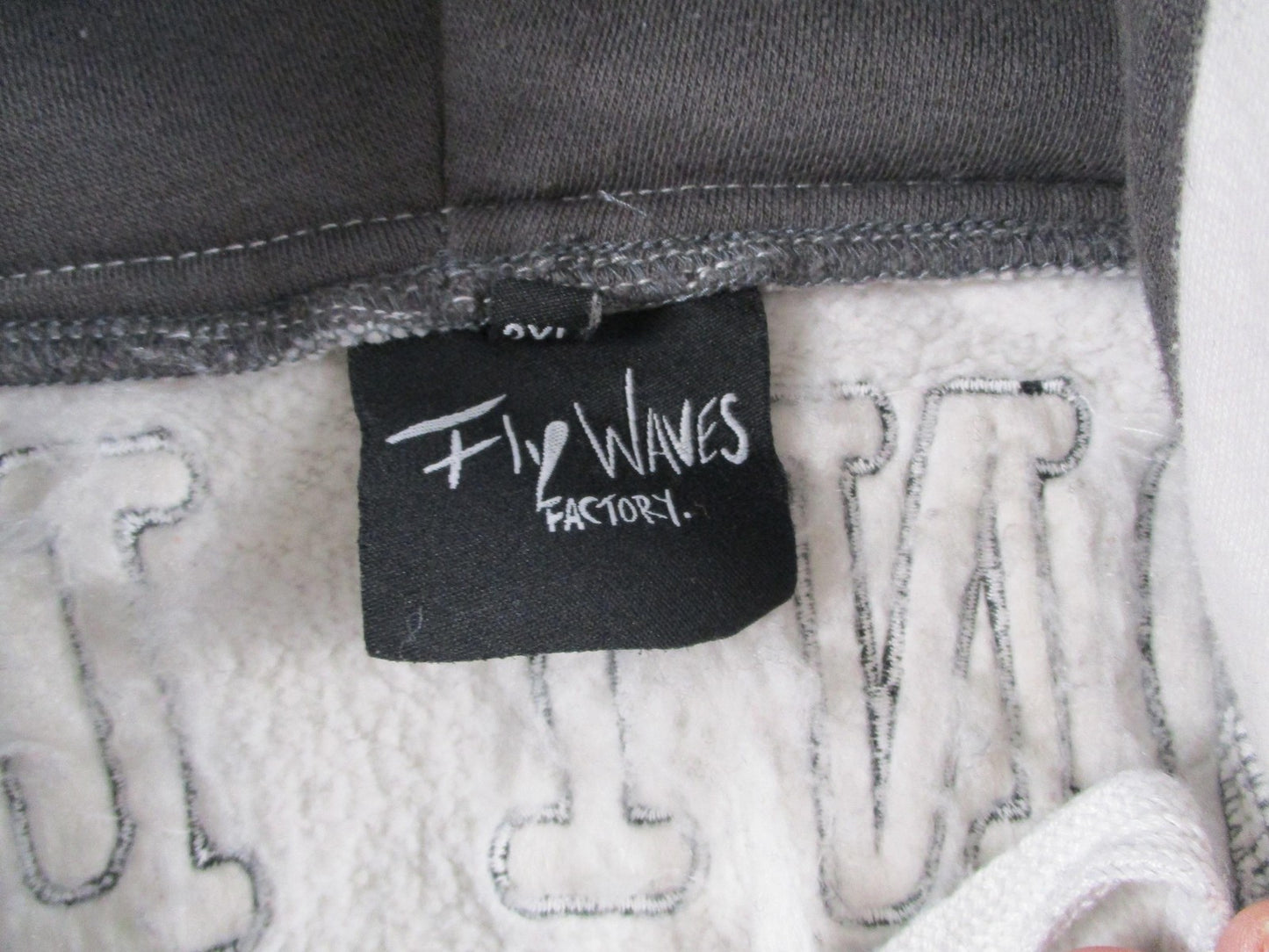 Fly Waves Factory Hoodie Mens 2XL Gray Lace Up Fleece Sweatshirt Frontline 16582
