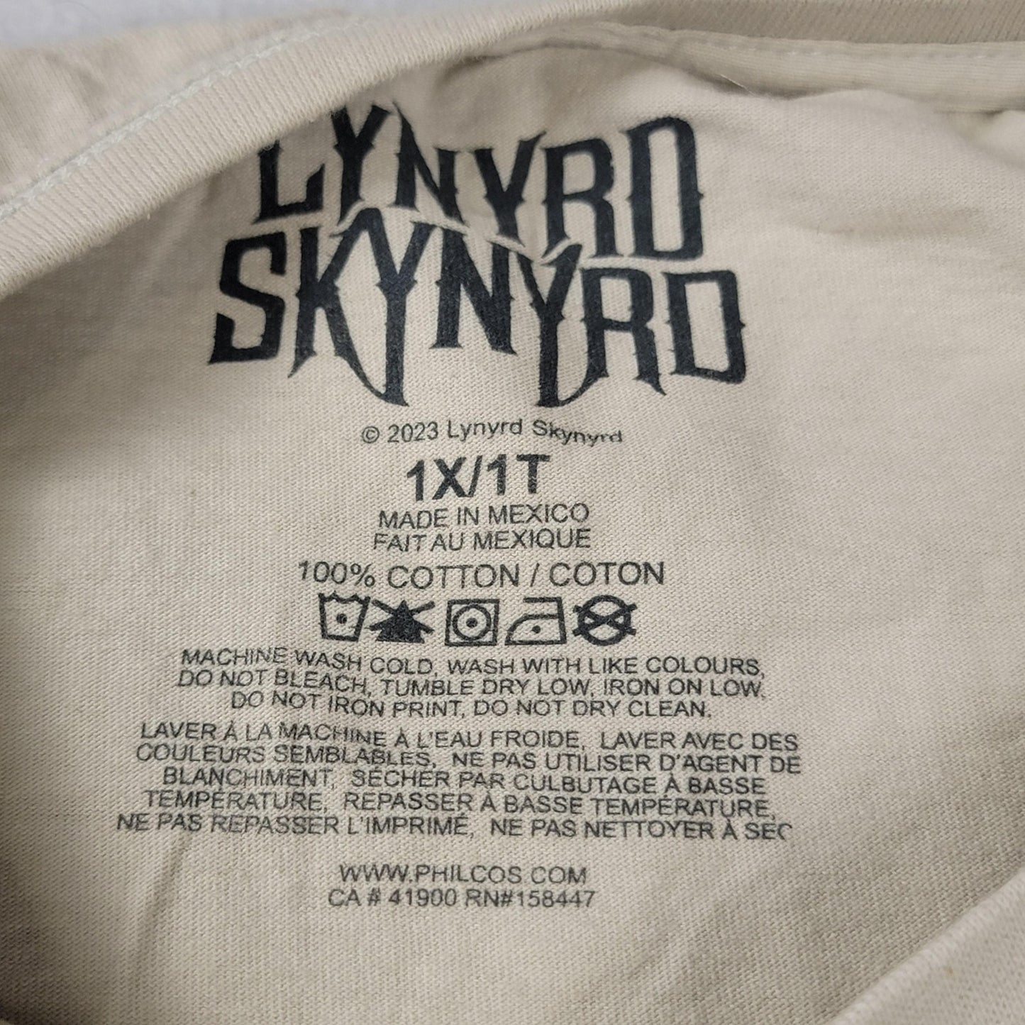 2 Pk Bundle Def Leppard Tie Dye & Lynyrd Skynyrd Beige Mens XL Graphic Rock 11158