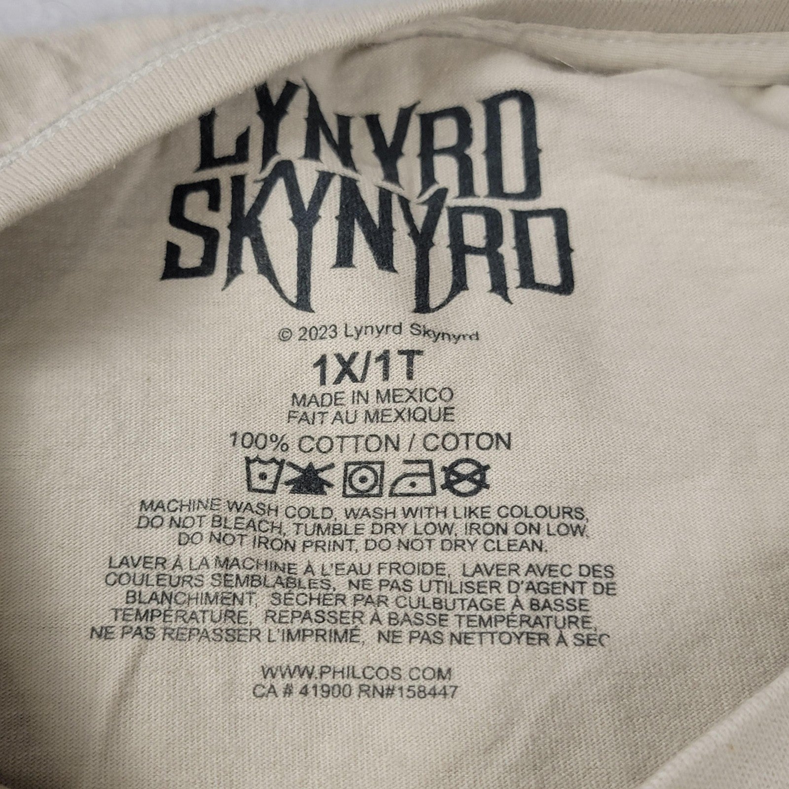 2 Pk Bundle Def Leppard Tie Dye & Lynyrd Skynyrd Beige Mens XL Graphic Rock 11158