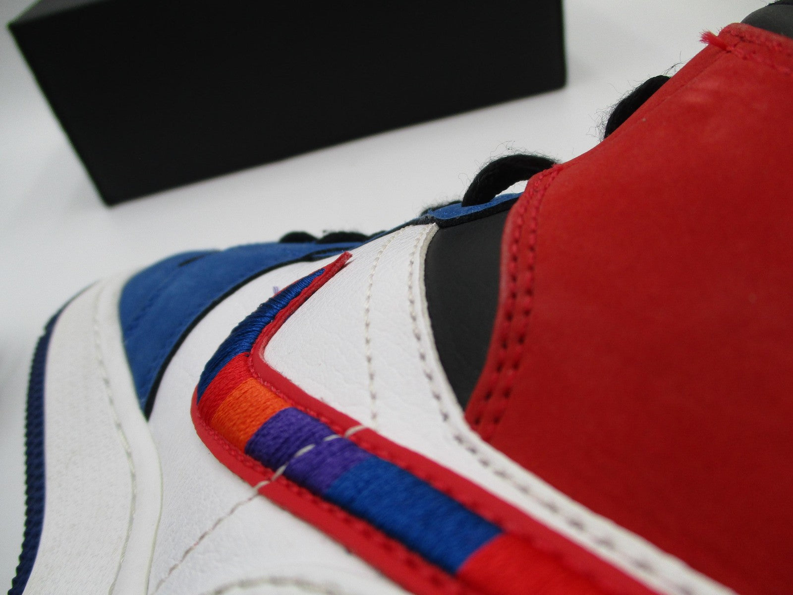 Nike Air Jordan 1 Mid SE GS Shoes Youth 6.5Y White Blue Red Basketball (1E5)13