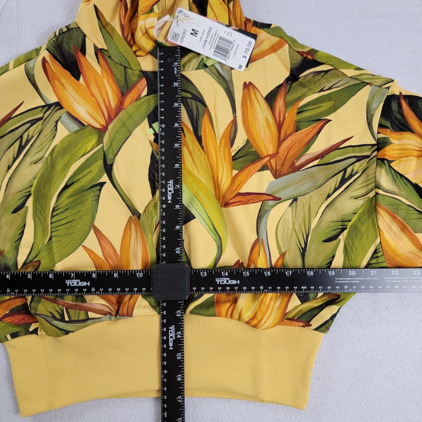 Adidas x Farm Rio Wmns Crop Top Hoodie Yellow Sz M JD6282 (872-874)6
