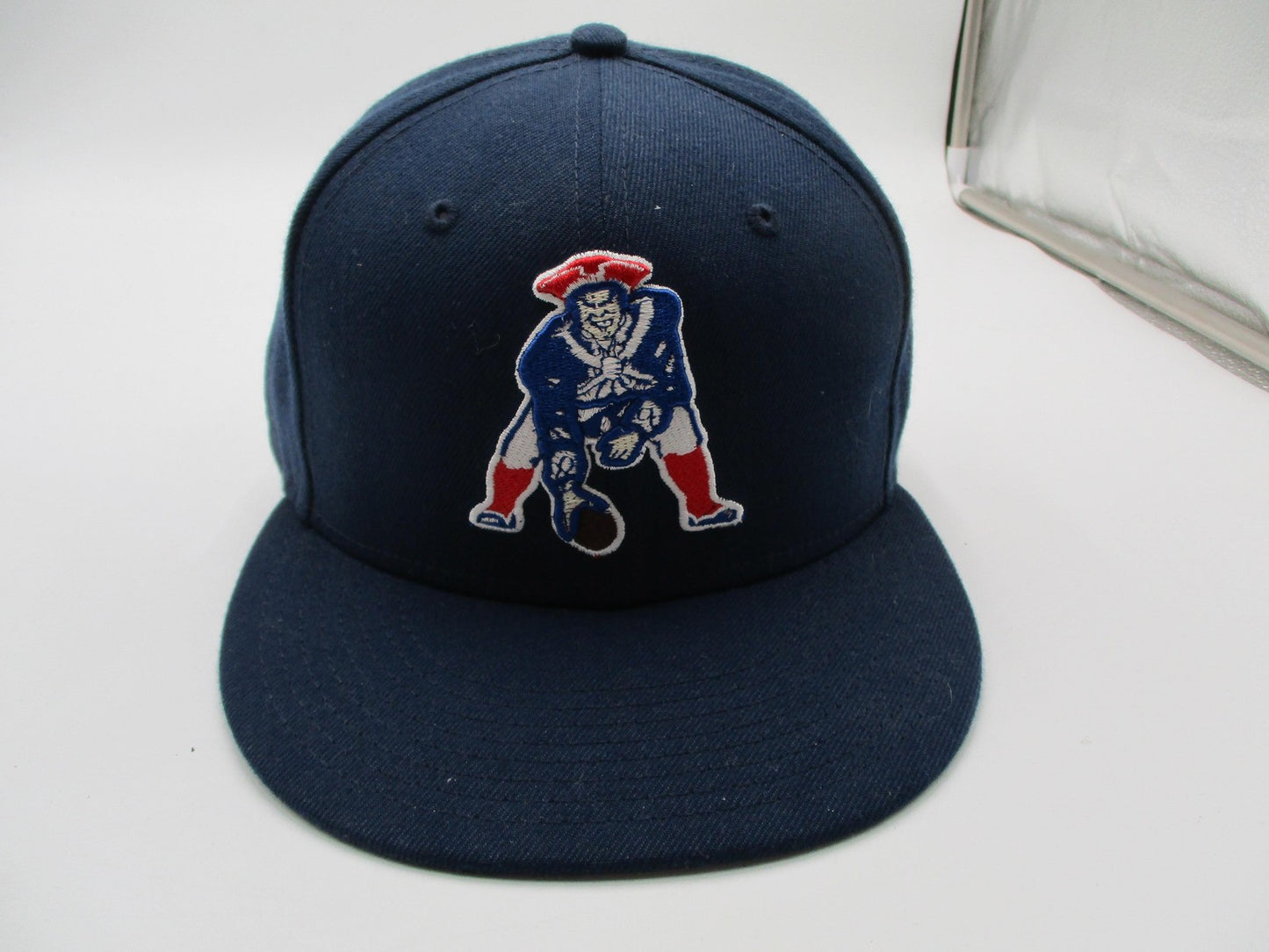 New England Patriots Hat Cap Fitted Mens 7 1/2 Blue NFL Football 59FIFTY New Era0