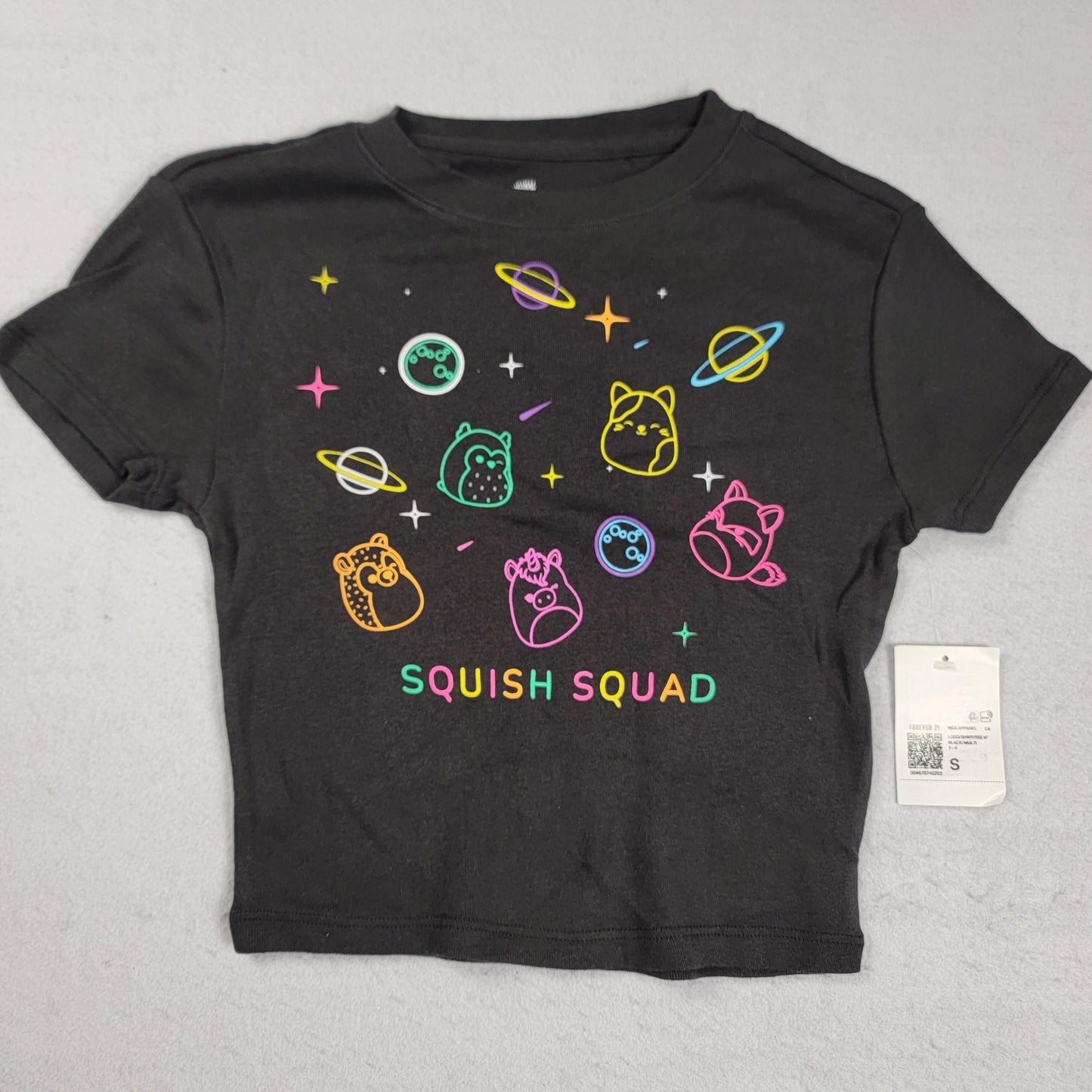 Squishmallows & DJ John Summit 'What a Life' Sz S Womens Crop Tops 2 Pk