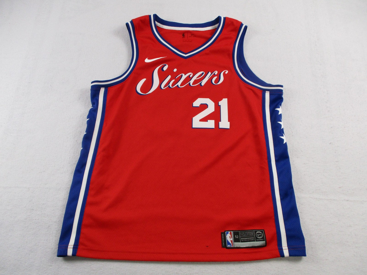 Philadelphia 76ers Jersey Mens XL Red NBA Basketball Joel Embiid Nike Swingman0