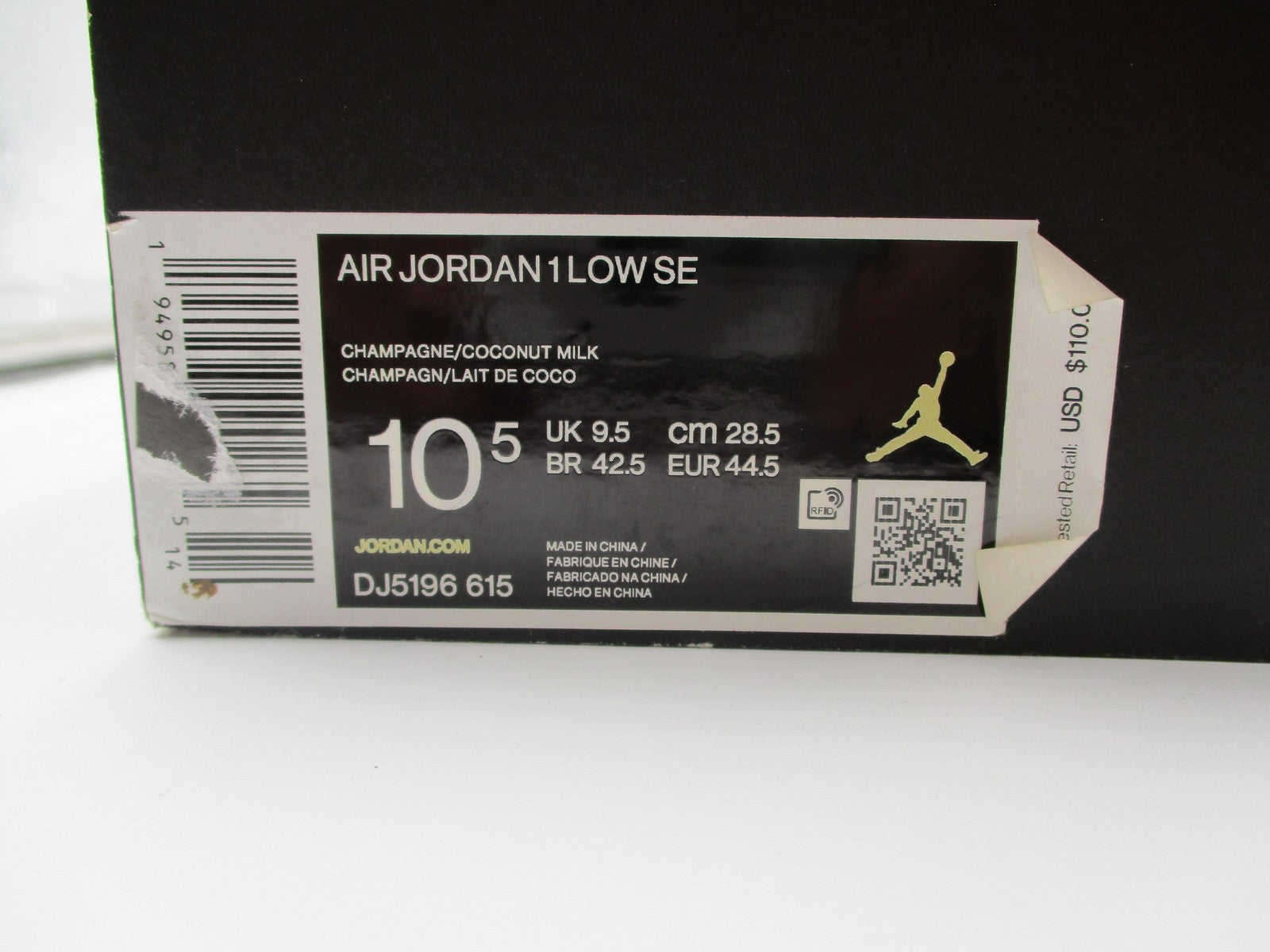Nike Air Jordan 1 Low SE Shoes Mens Size 10.5 Champagne Coconut Milk DJ5196-61518