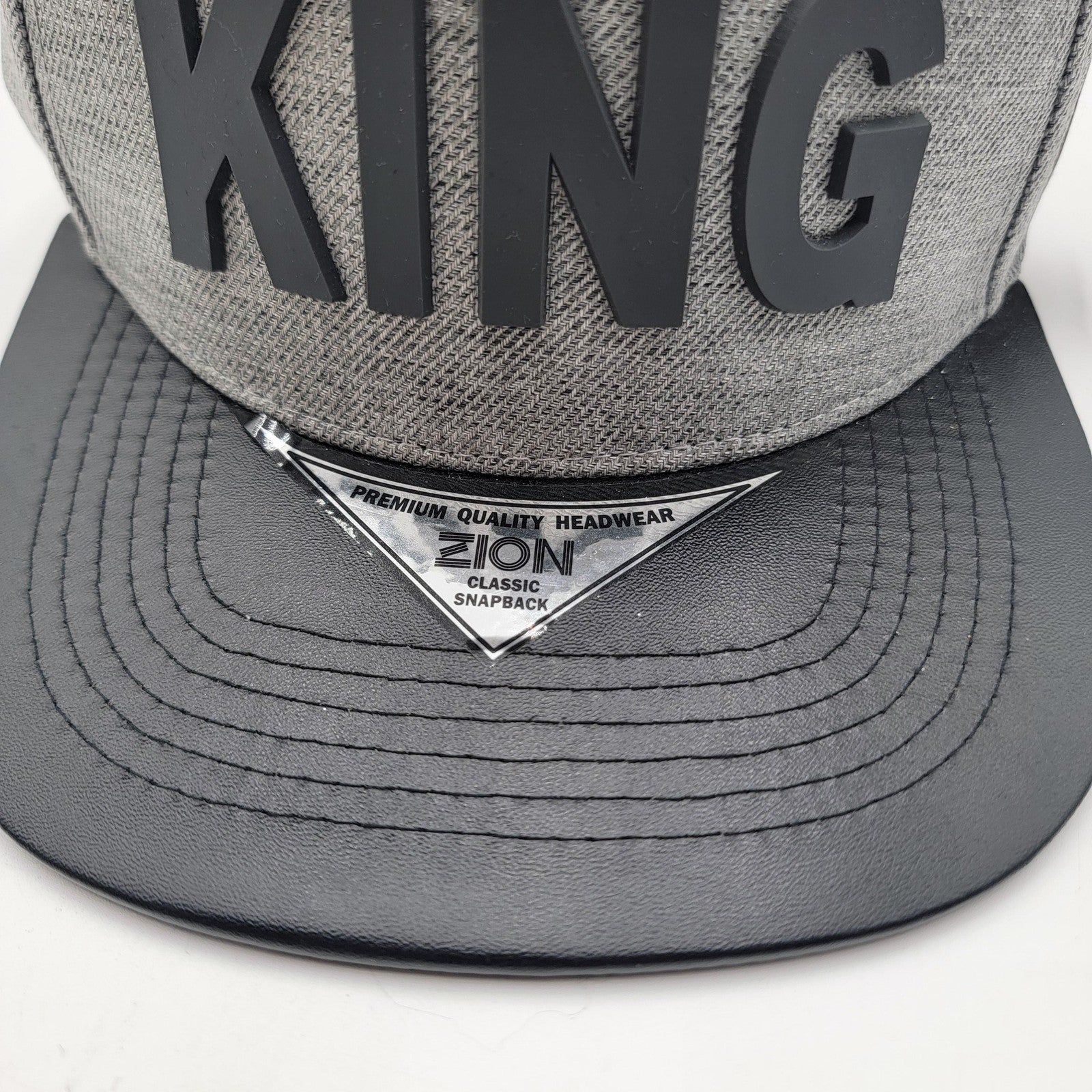 KING Hat Cap Snap Back Gray Black Zion Classic Premium Quality Streetwear Mens1