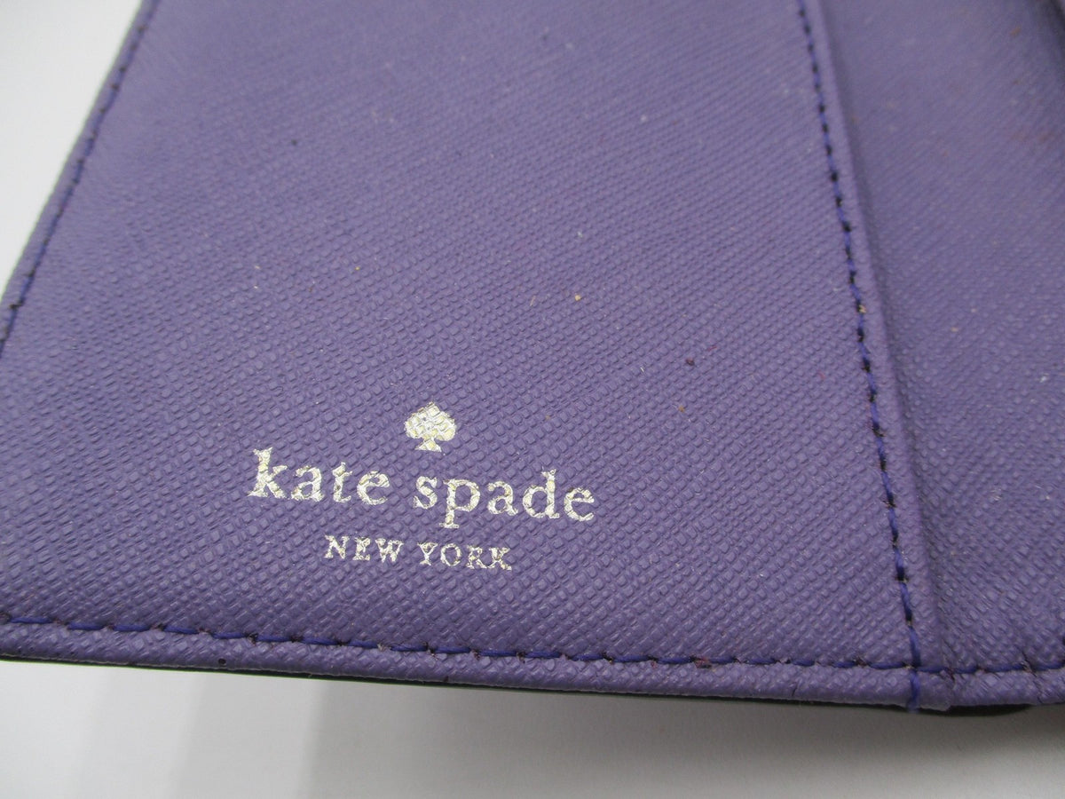 Kate Spade Wallet Womens One Size Purple Leather Zip Trifold ID Window7