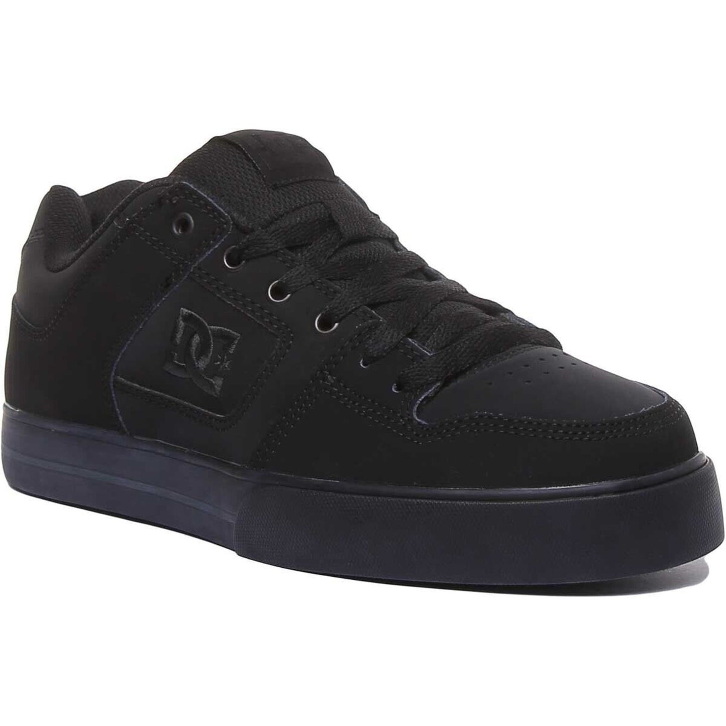 DC Shoes Pure A Lace Up Skate Sneaker In Triple Black Size US 10.5