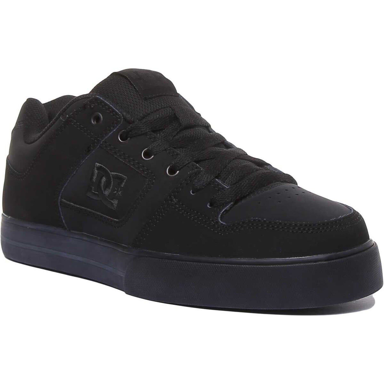DC Shoes Pure A Lace Up Skate Sneaker In Triple Black Size US 10.5