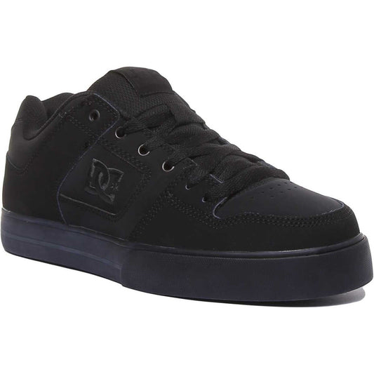 DC Shoes Pure A Lace Up Skate Sneaker In Triple Black Size US 10.5