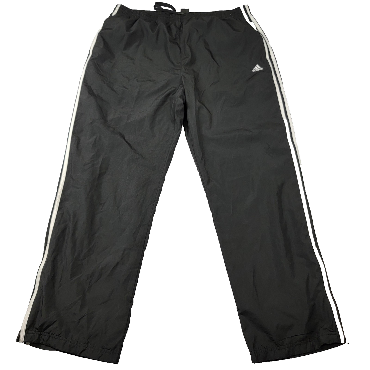 Adidas Track Pants Men 2XL Black White Mesh Lined Woven Athletic Drawstring 11750