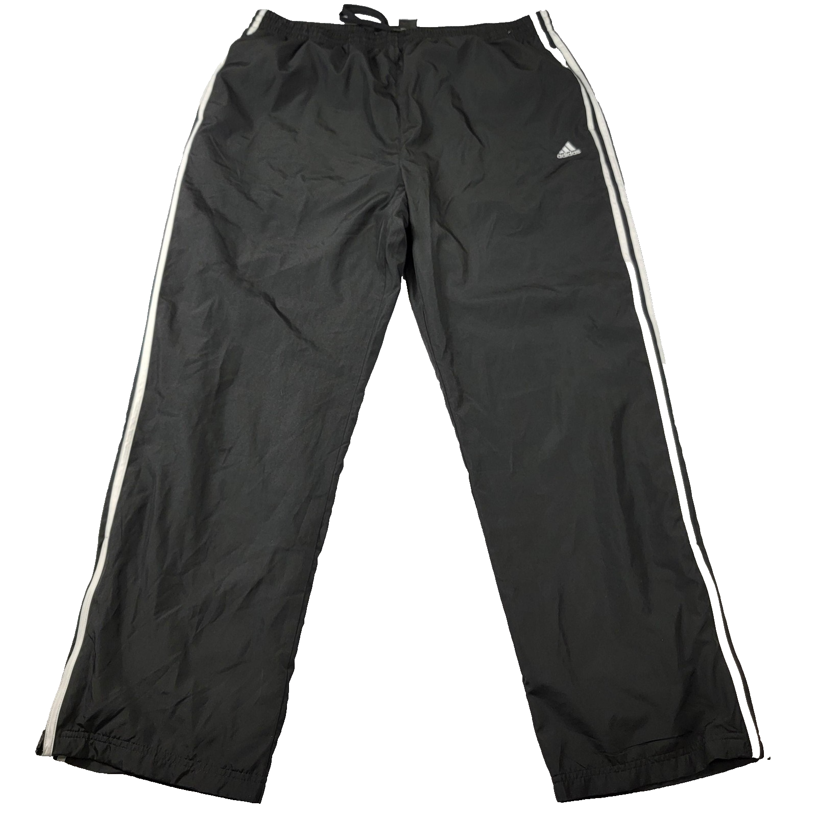 Adidas Track Pants Men 2XL Black White Mesh Lined Woven Athletic Drawstring 11750