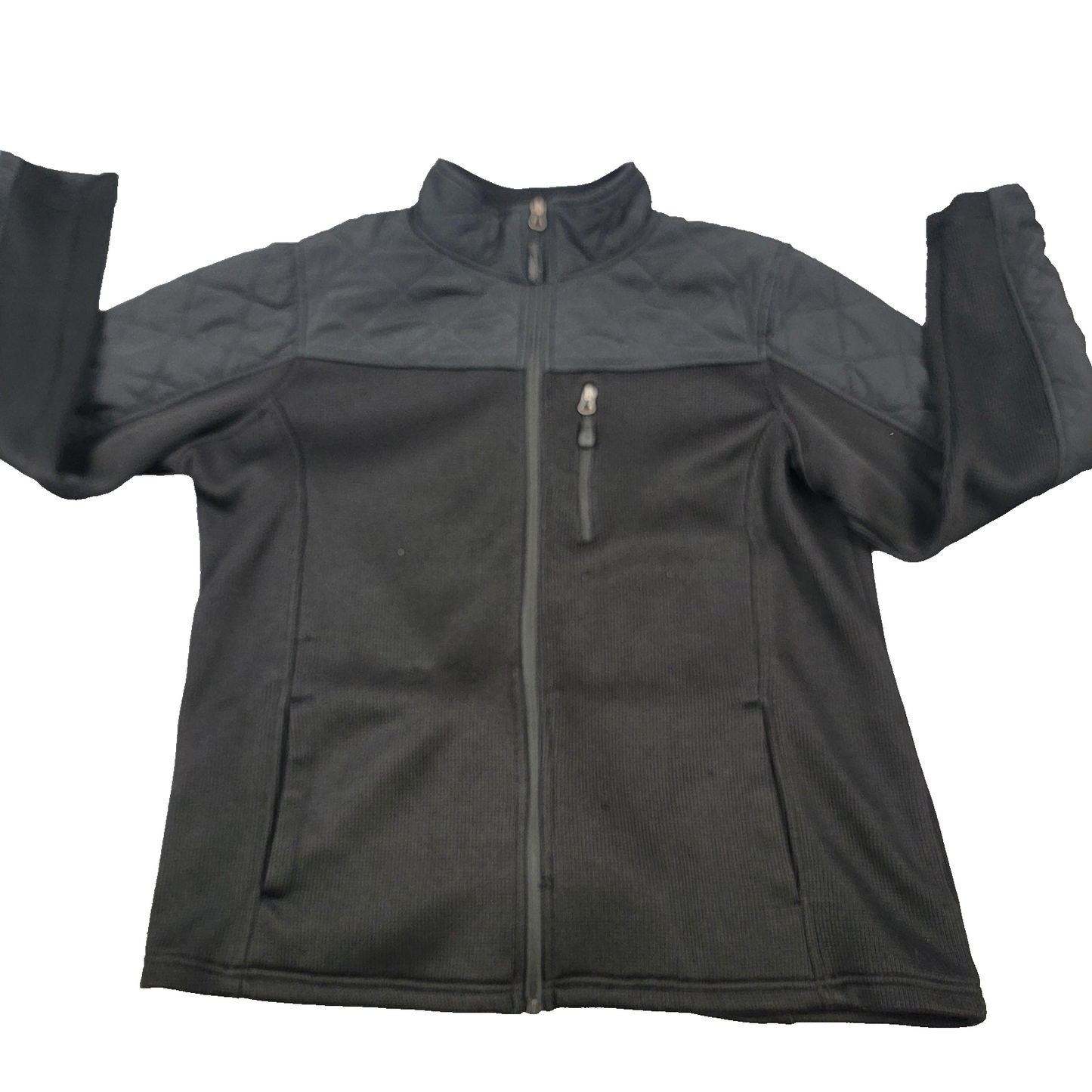 SwissTech Jacket Womens 2X Black Quilted Shoulder Full Zip Fleece Chest Pocket0