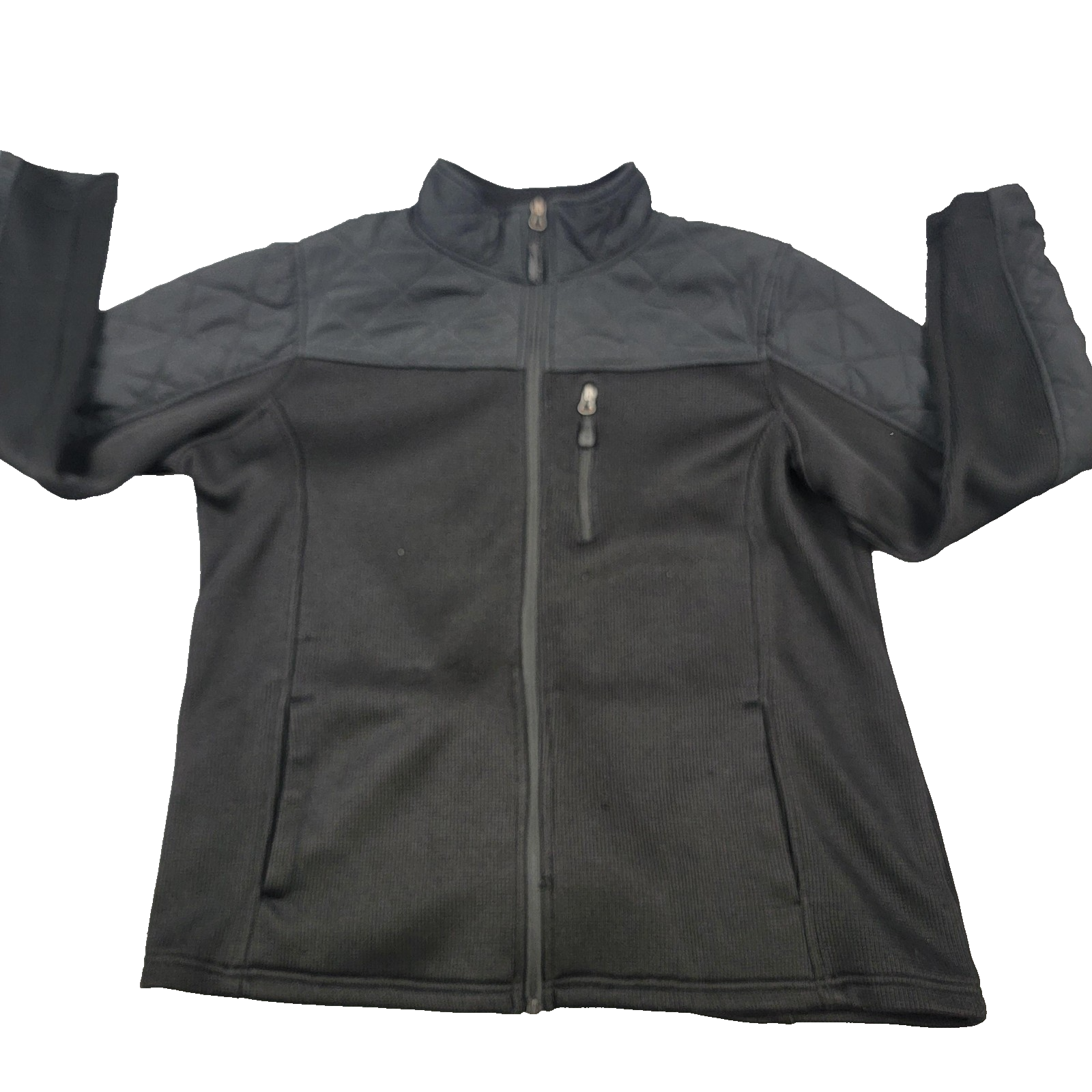 SwissTech Jacket Womens 2X Black Quilted Shoulder Full Zip Fleece Chest Pocket0