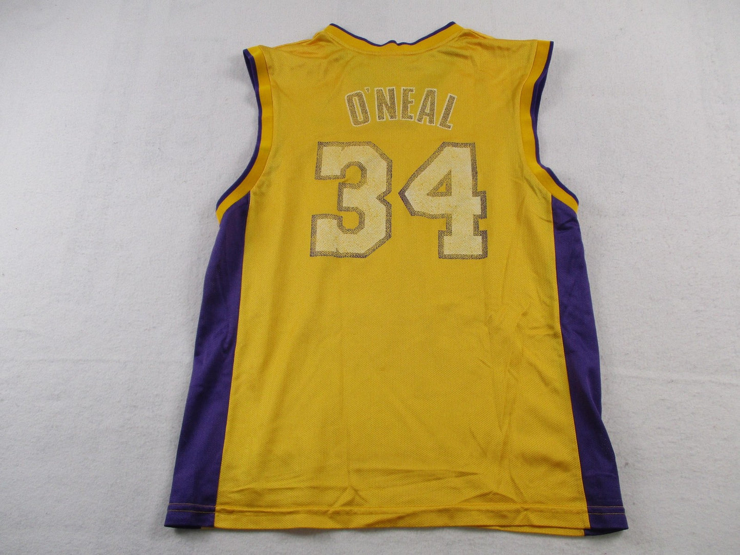 Los Angeles Lakers Jersey Mens Medium Gold NBA Shaquille O'Neal 34 Reebok 16971