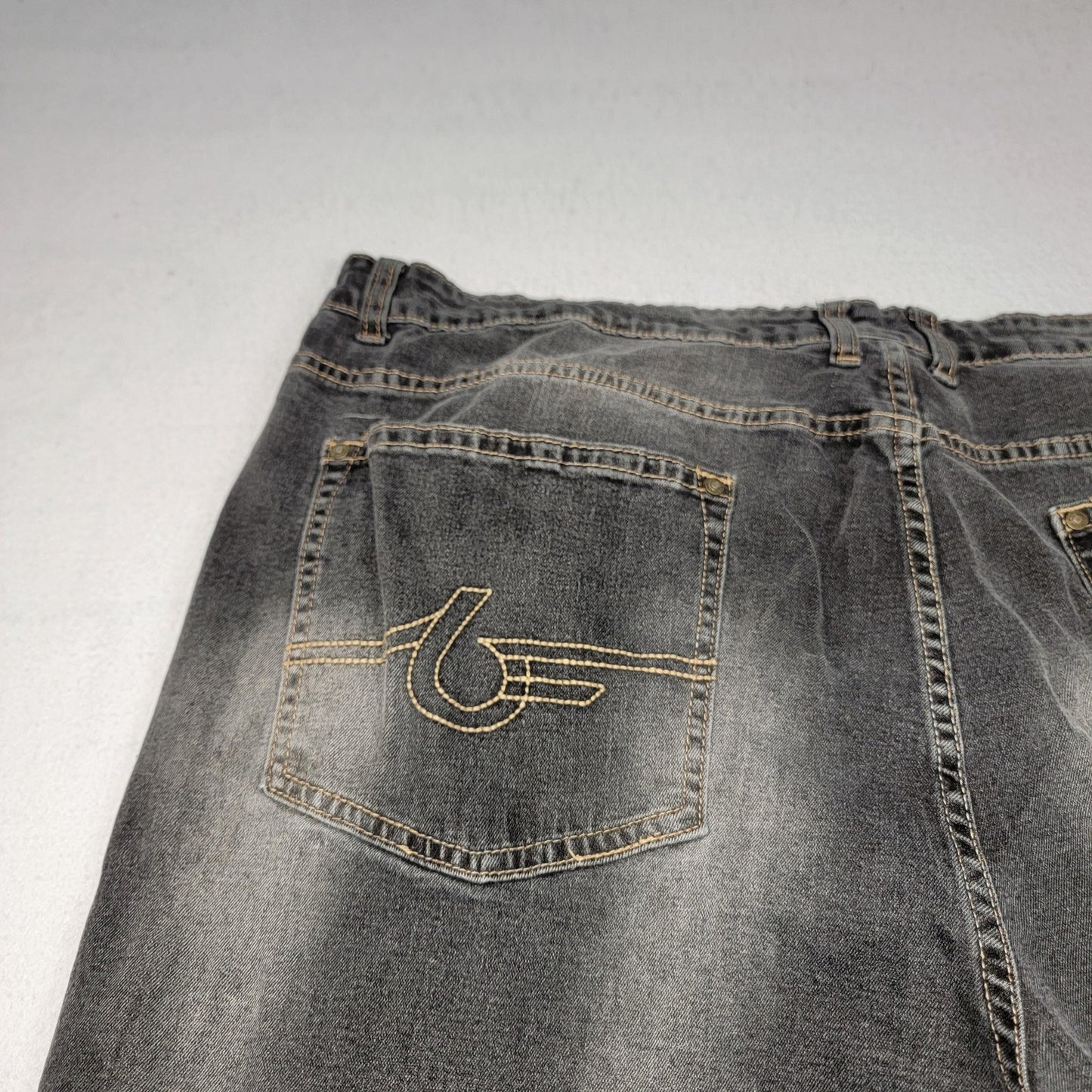 Born Fly Jeans Men 44 Black Gray Distressed Repair Patch Stretch Streetwear 12045